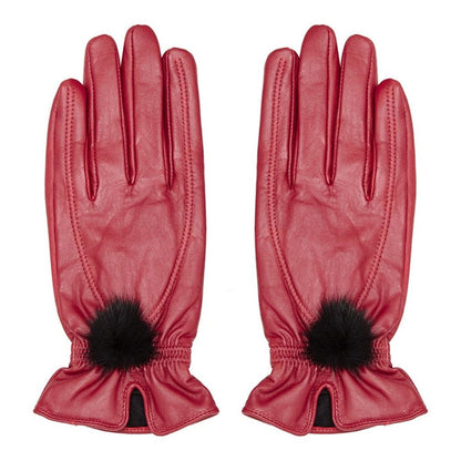 Leather Gloves with Fur Pompom - LonaScott