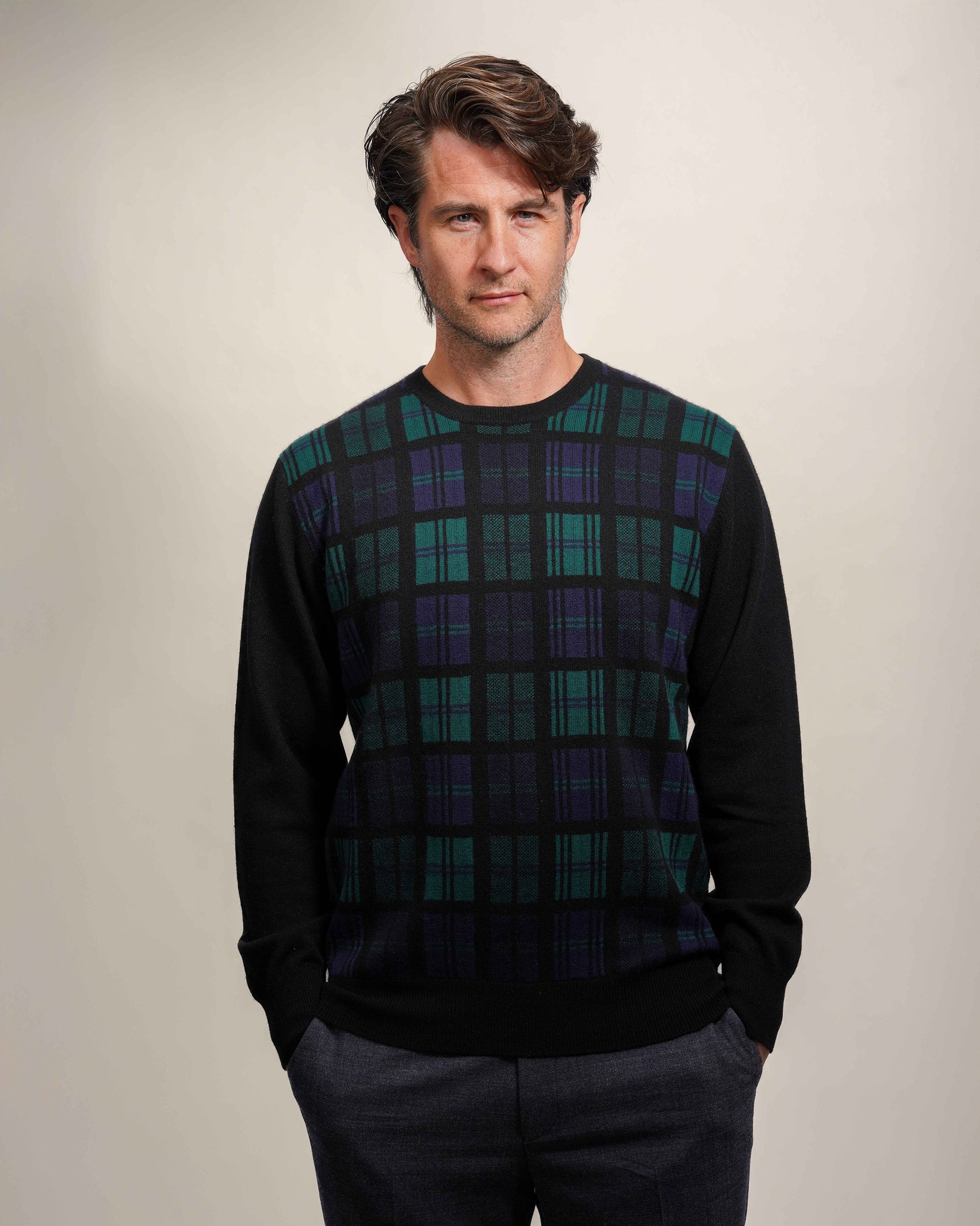 Men's Cashmere Argyle Jumper
