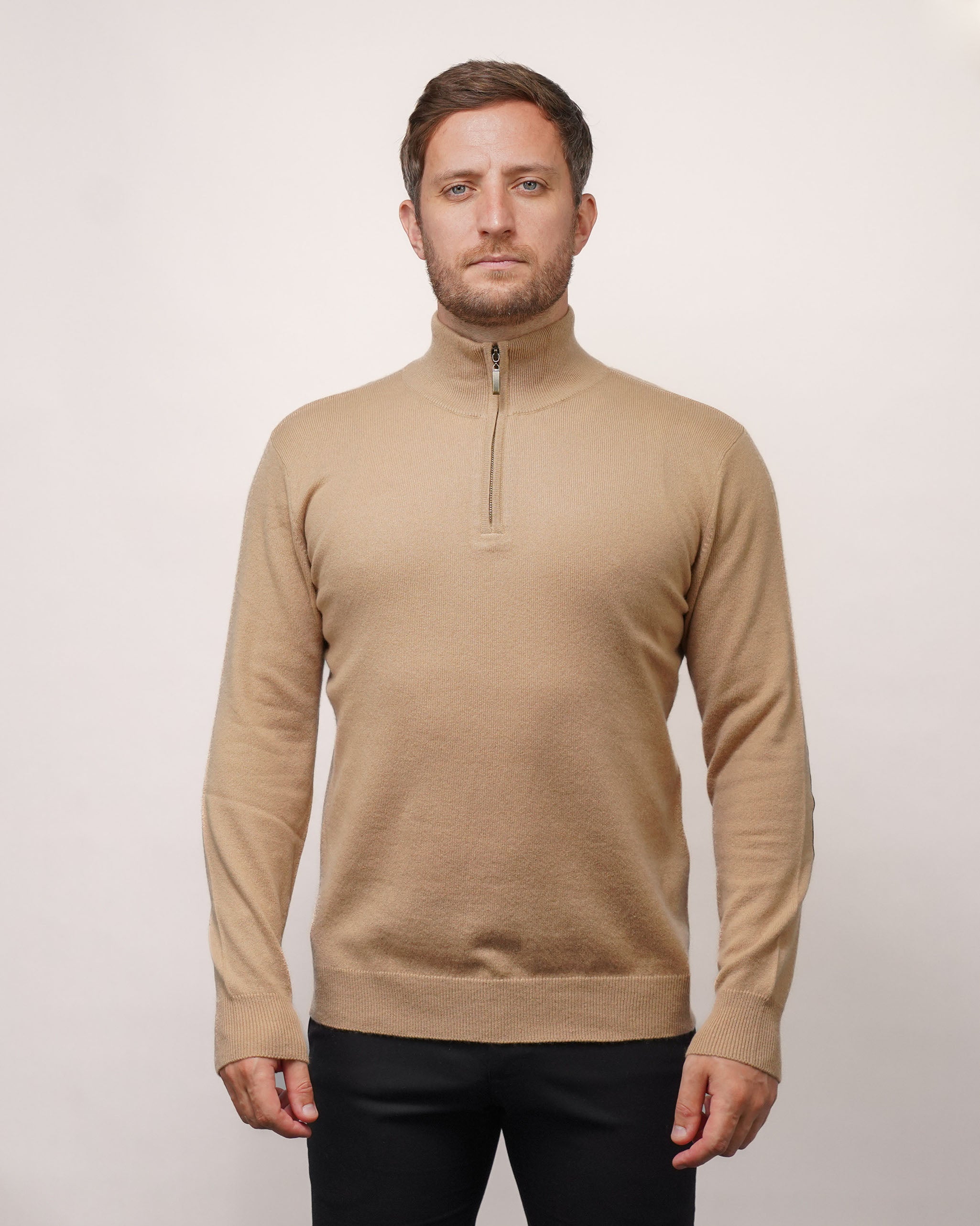 Men's Zip-Neck Cashmere Jumper