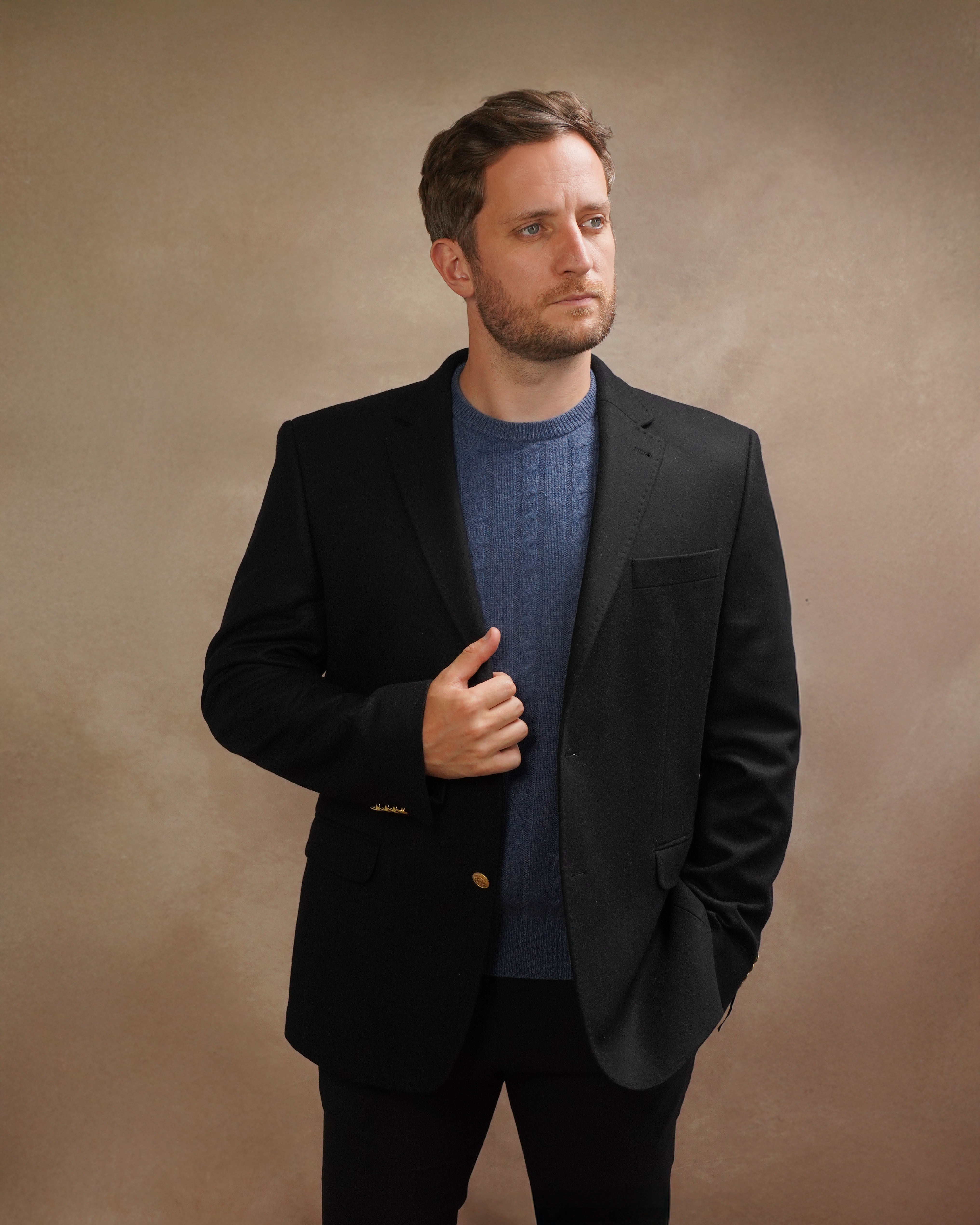 Mens Pure Cashmere Cable Jumper