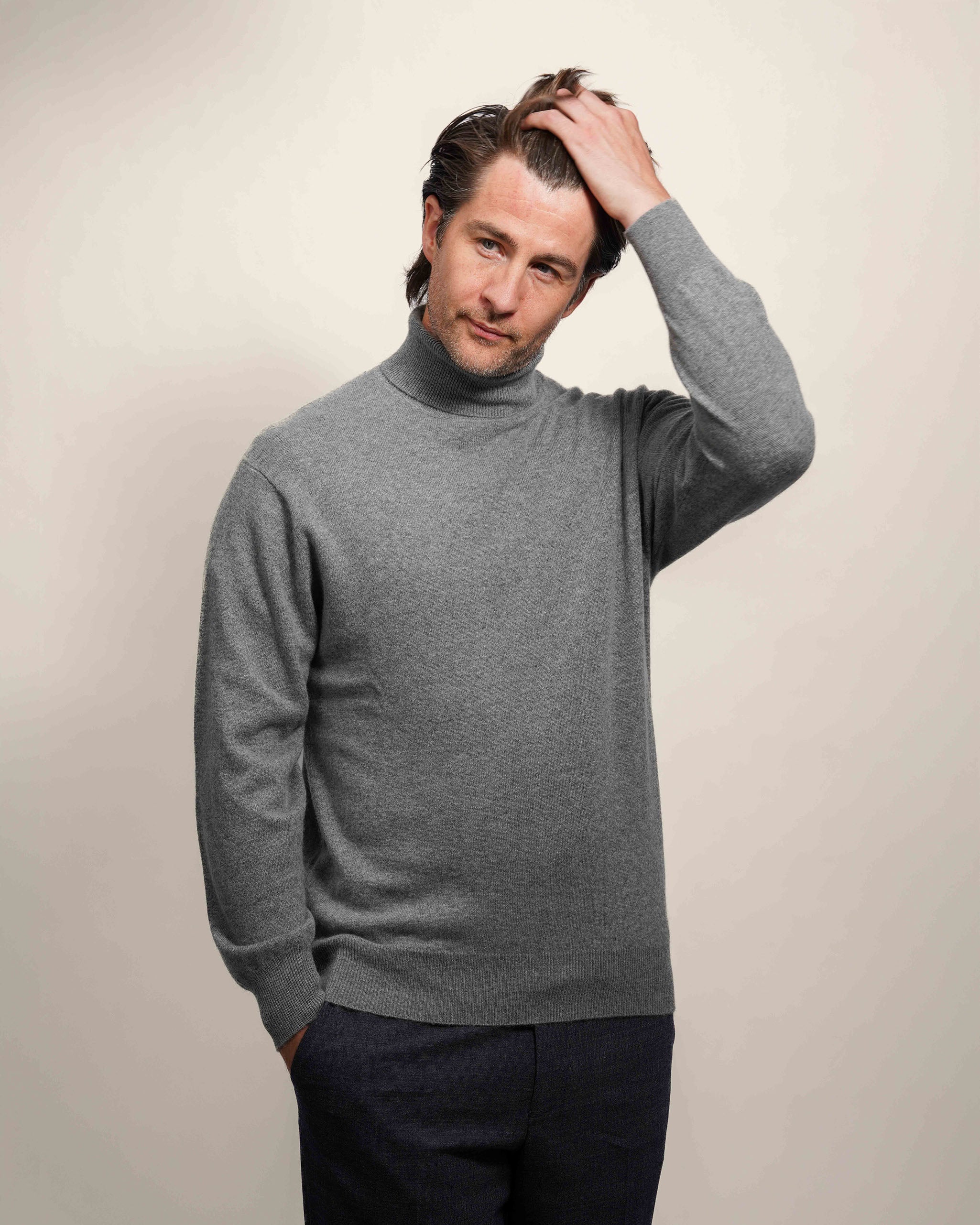 Men's High-Neck Cashmere Jumper