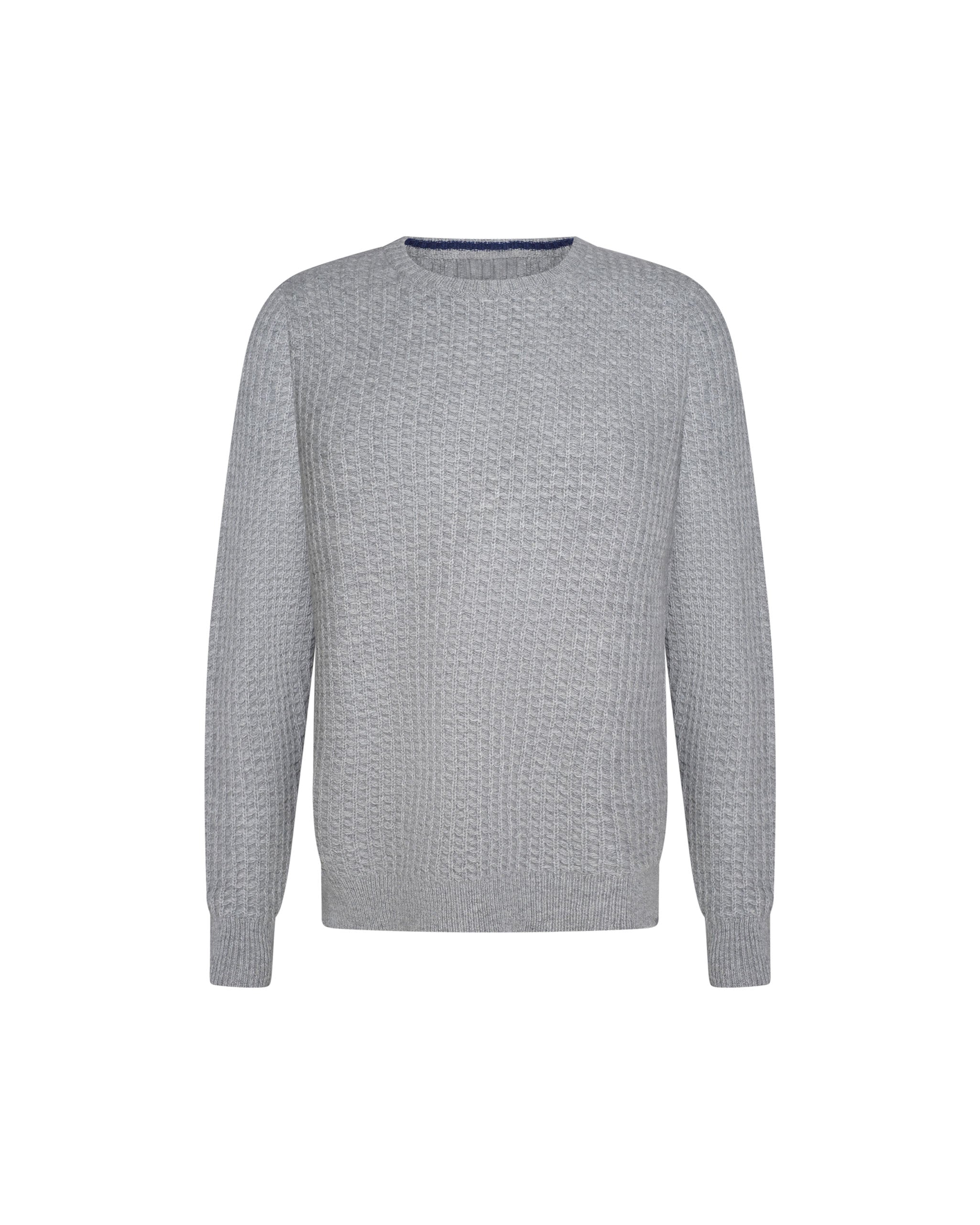 Mens Pure Cashmere Honeycomb Jumper