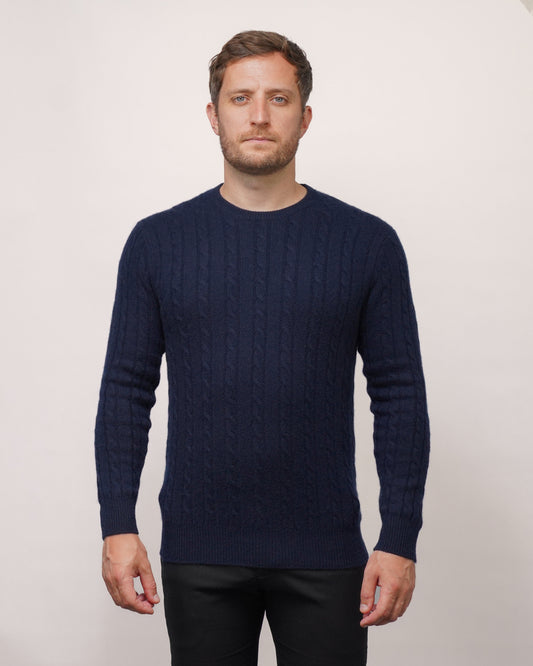 Mens Pure Cashmere Cable Jumper