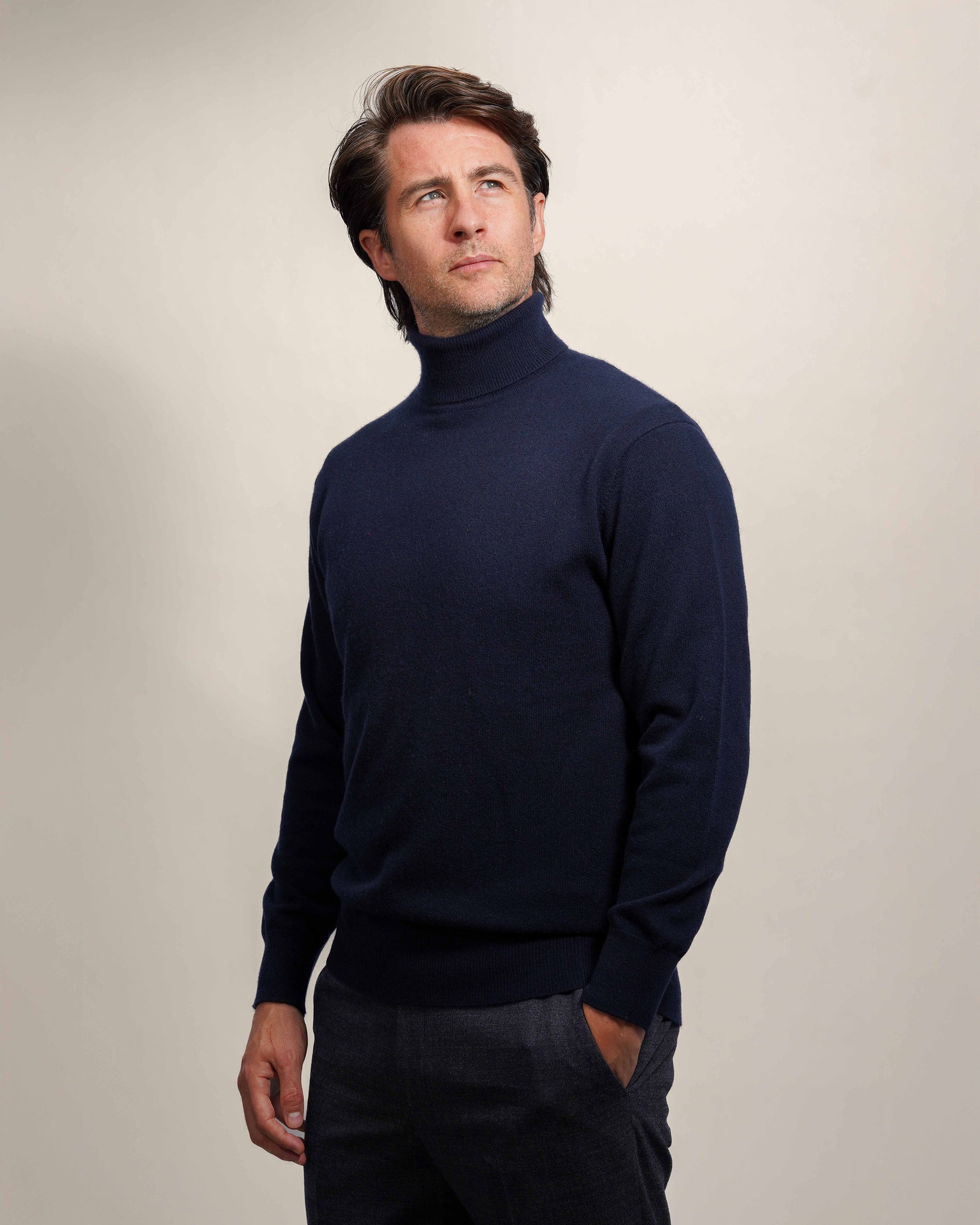 Men's High-Neck Cashmere Jumper