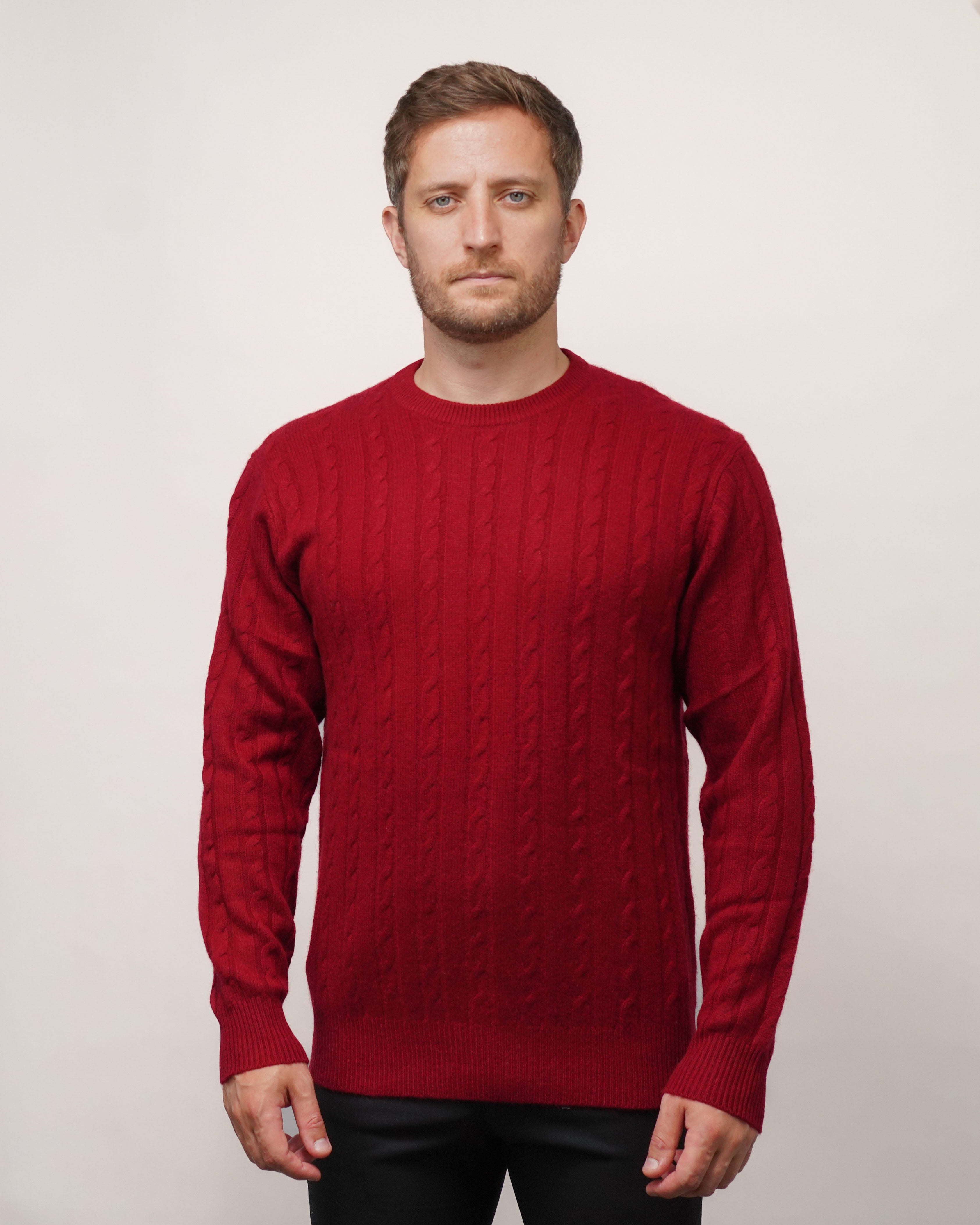 Mens Pure Cashmere Cable Jumper