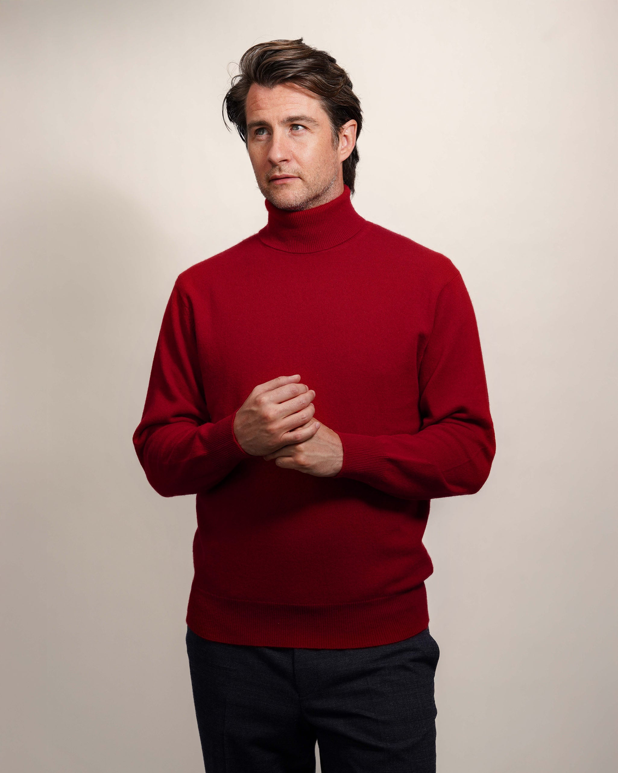 Men's High-Neck Cashmere Jumper