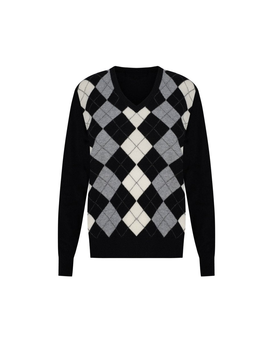Men's Cashmere Argyle Jumper - LonaScott