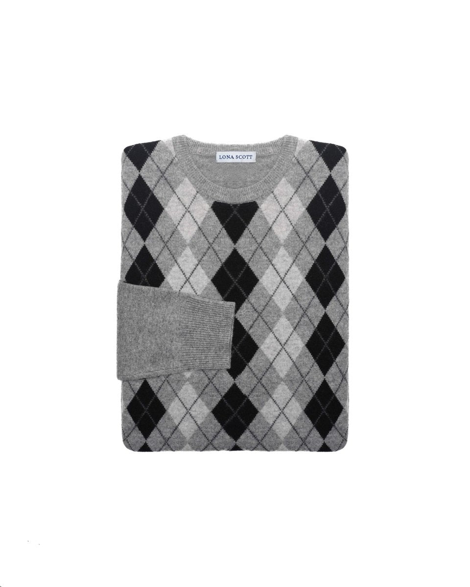 Men's Cashmere Argyle Jumper - LonaScott