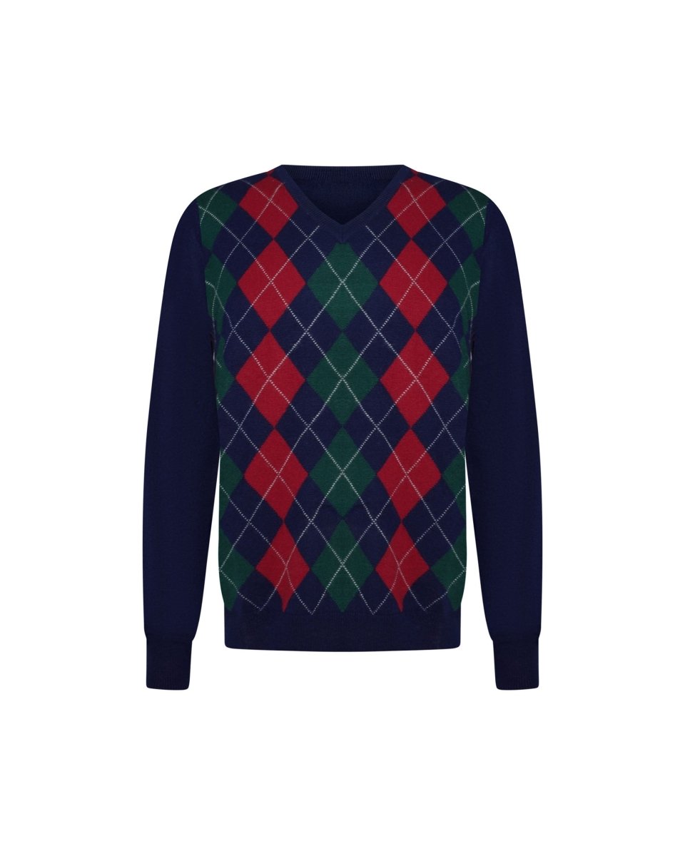 Men's Cashmere Argyle Jumper - LonaScott