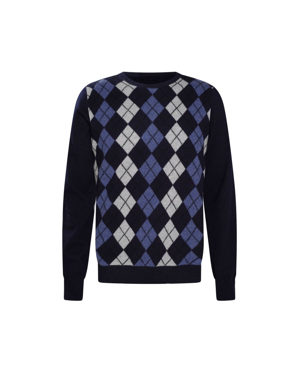 Men's Cashmere Argyle Jumper - LonaScott