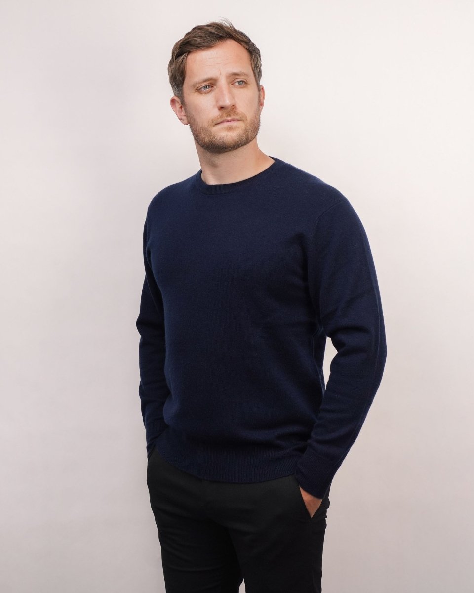 Men's Cashmere Round Neck Jumper - LonaScott