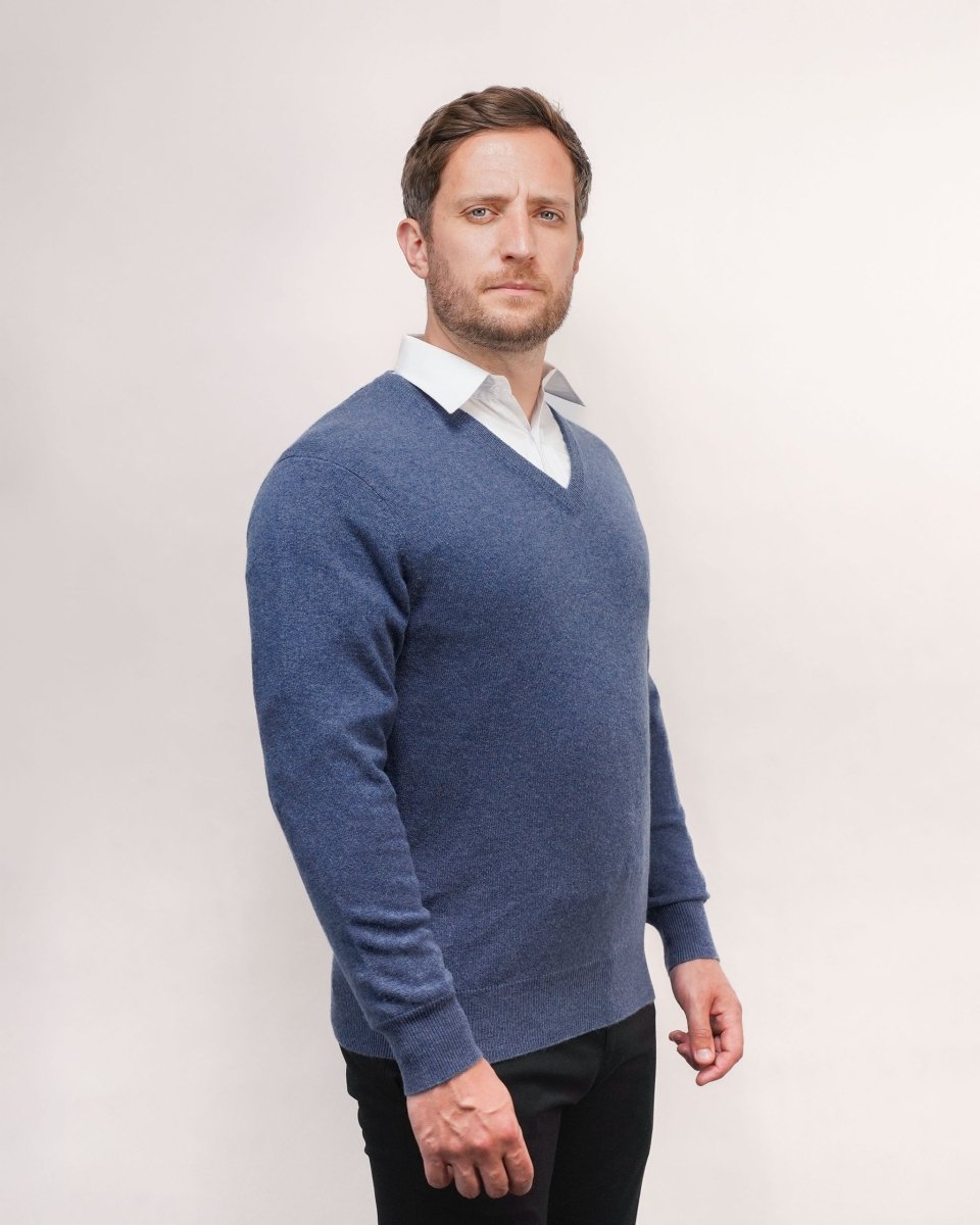 Men's Cashmere V - Neck Jumper - LonaScott
