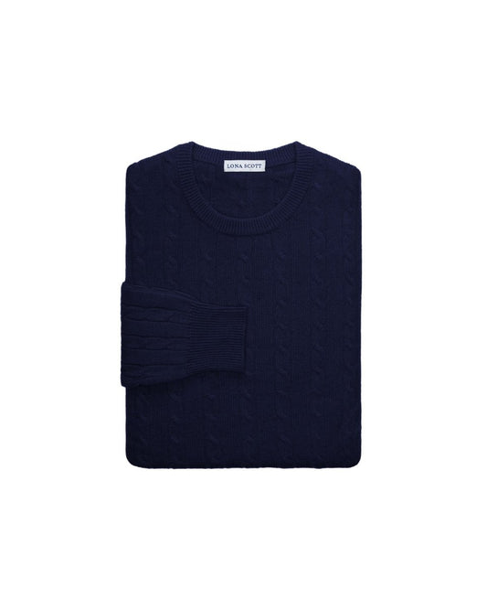 Mens Pure Cashmere Cable Jumper - LonaScott