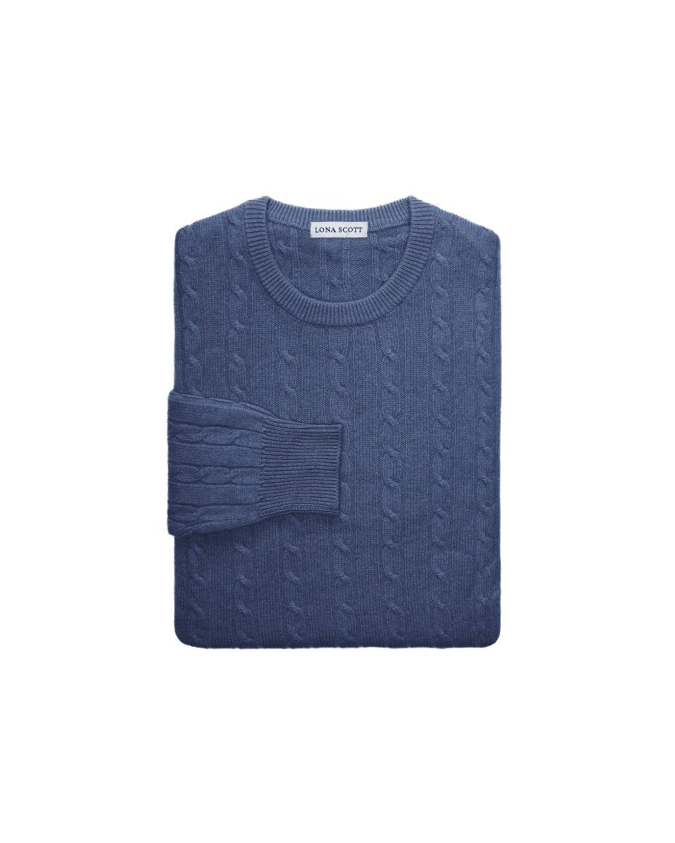 Mens Pure Cashmere Cable Jumper - LonaScott