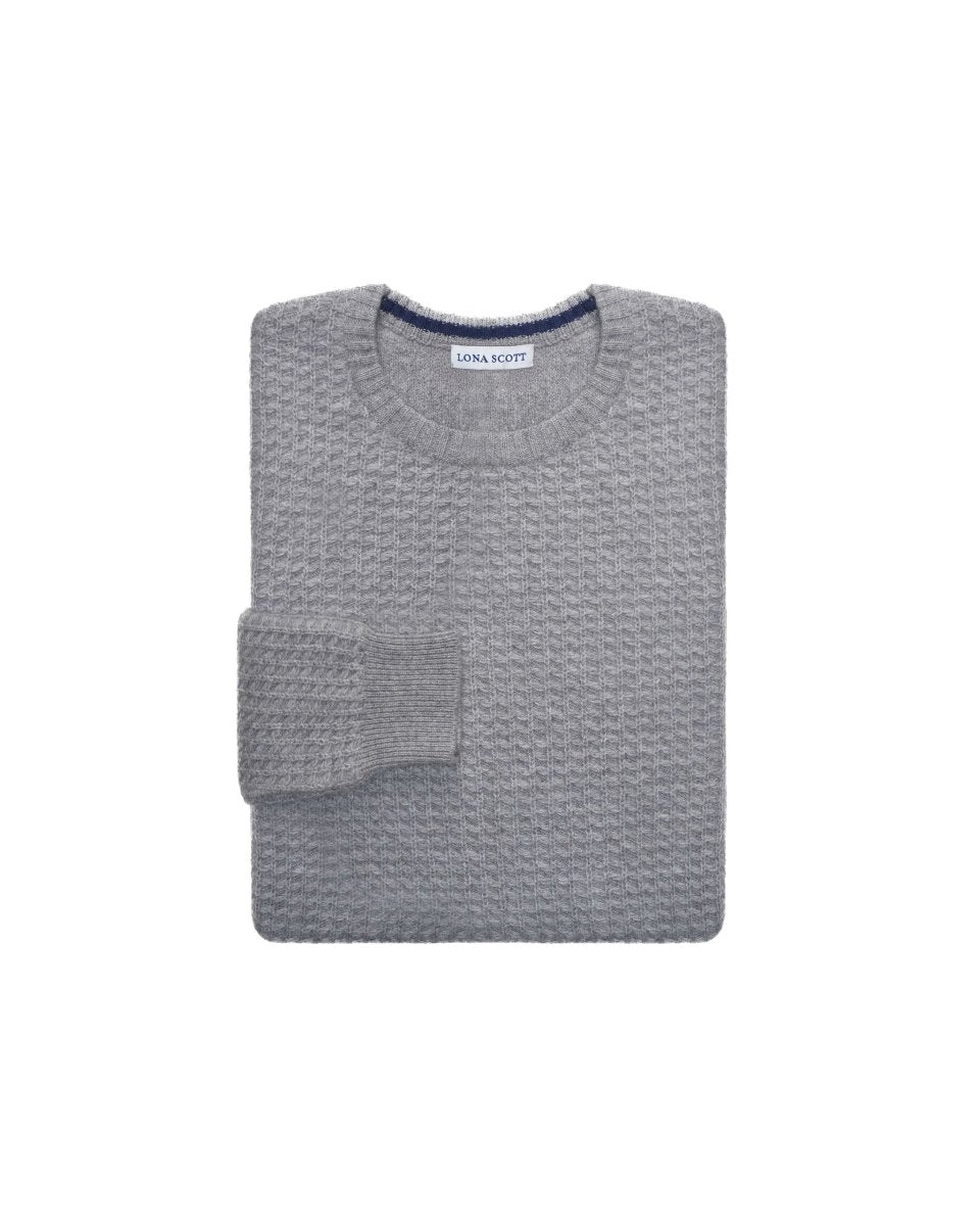 Mens Pure Cashmere Honeycomb Jumper - LonaScott