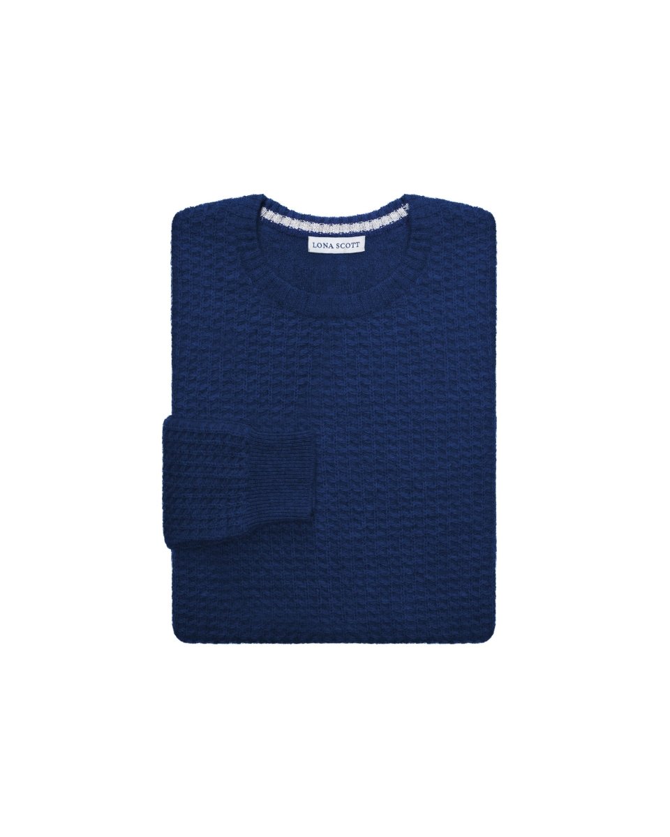 Mens Pure Cashmere Honeycomb Jumper - LonaScott