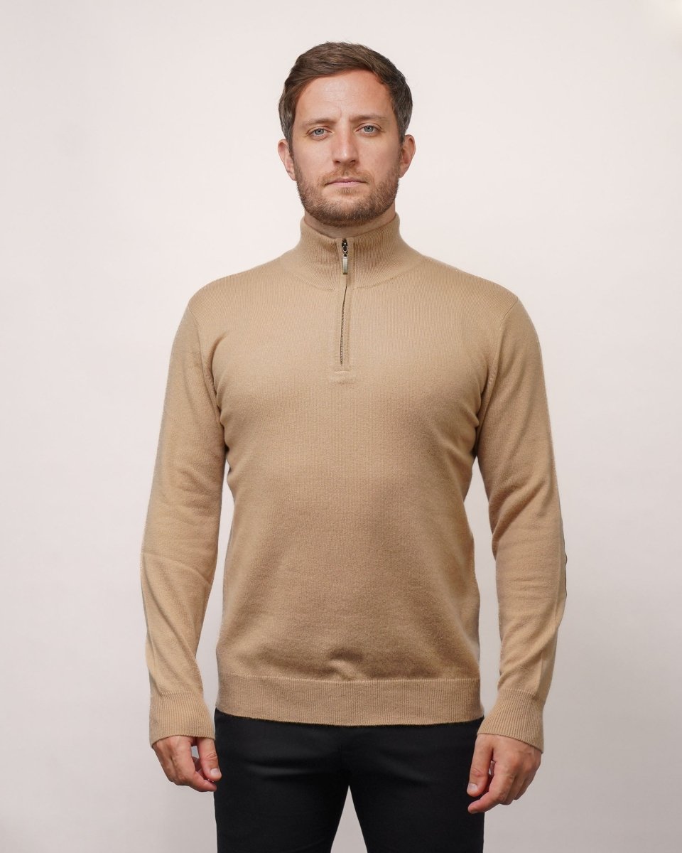 Men's Zip - Neck Cashmere Jumper - LonaScott