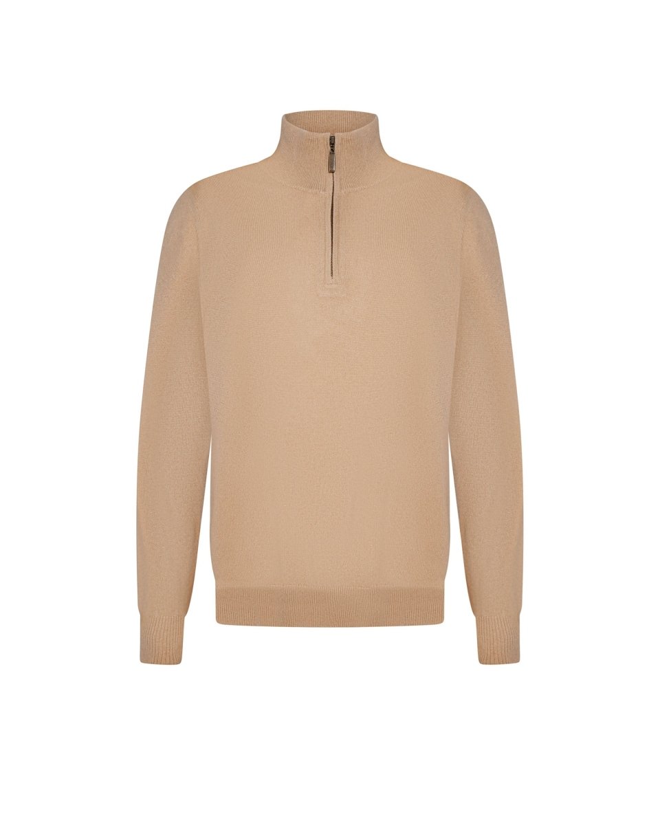 Men's Zip - Neck Cashmere Jumper - LonaScott