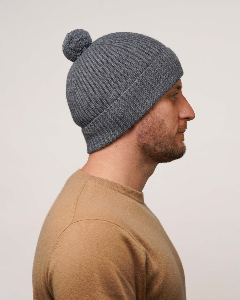 Pure Cashmere Bobble Hat - LonaScott
