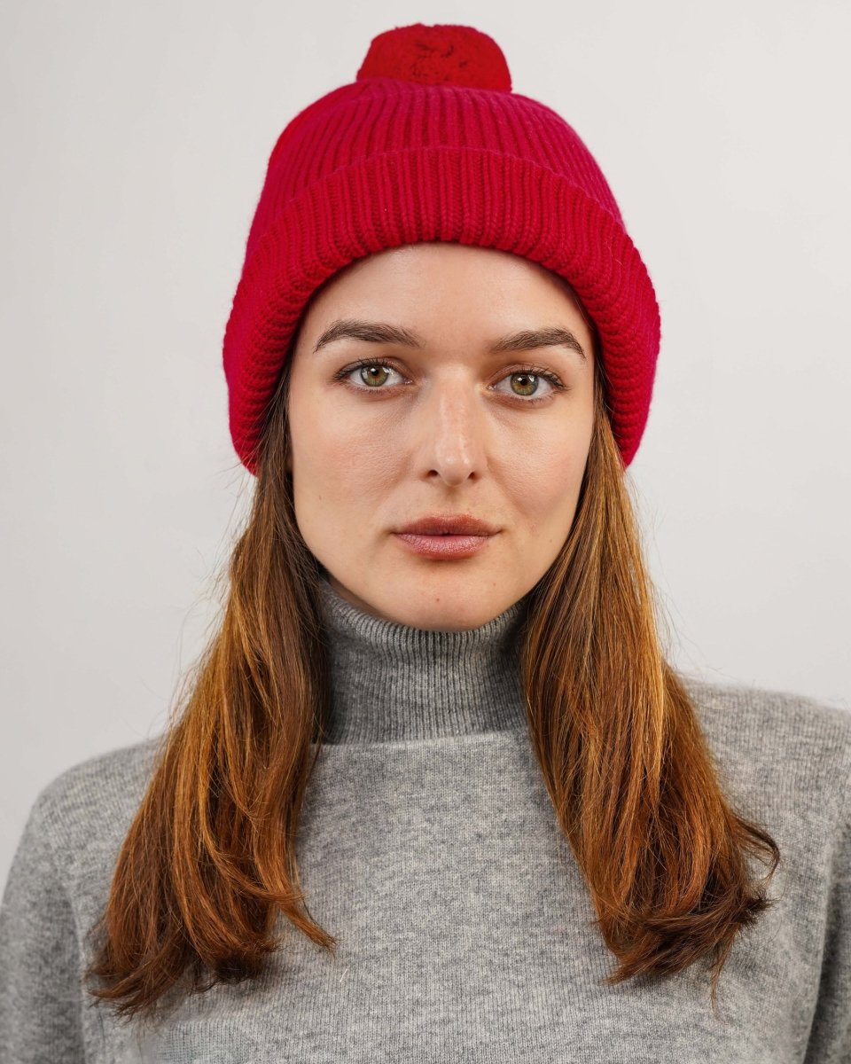 Pure Cashmere Bobble Hat - LonaScott