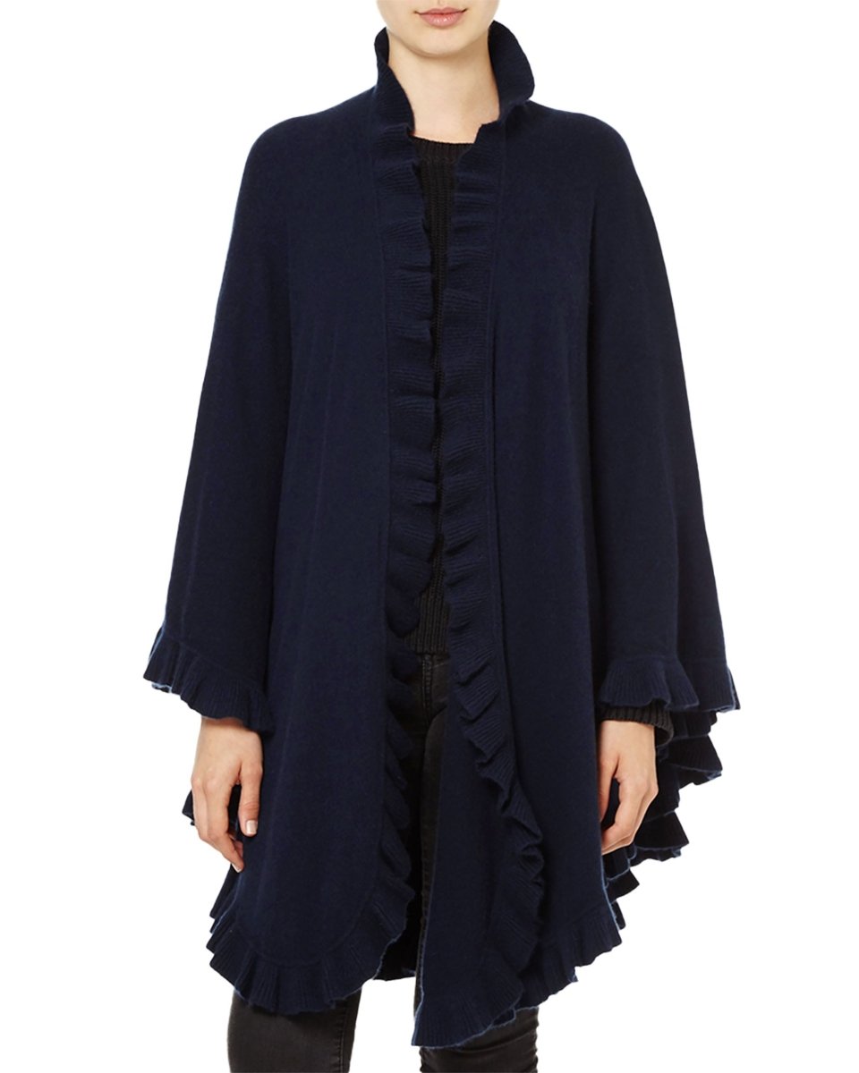 Pure Cashmere Frilly Cape - LonaScott