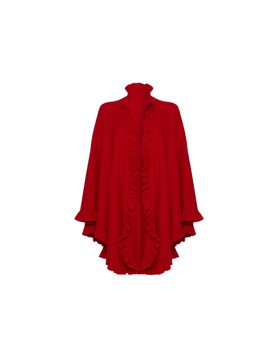Pure Cashmere Frilly Cape - LonaScott