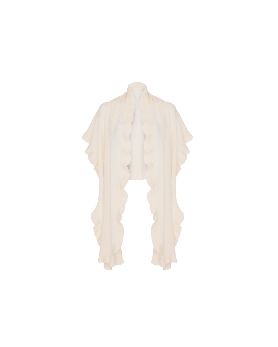 Pure Cashmere Frilly Wrap - LonaScott