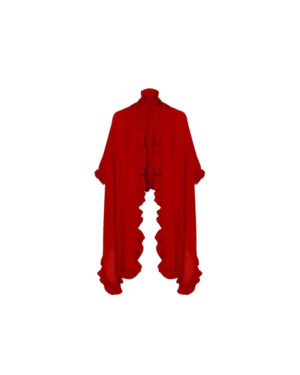 Pure Cashmere Frilly Wrap - LonaScott