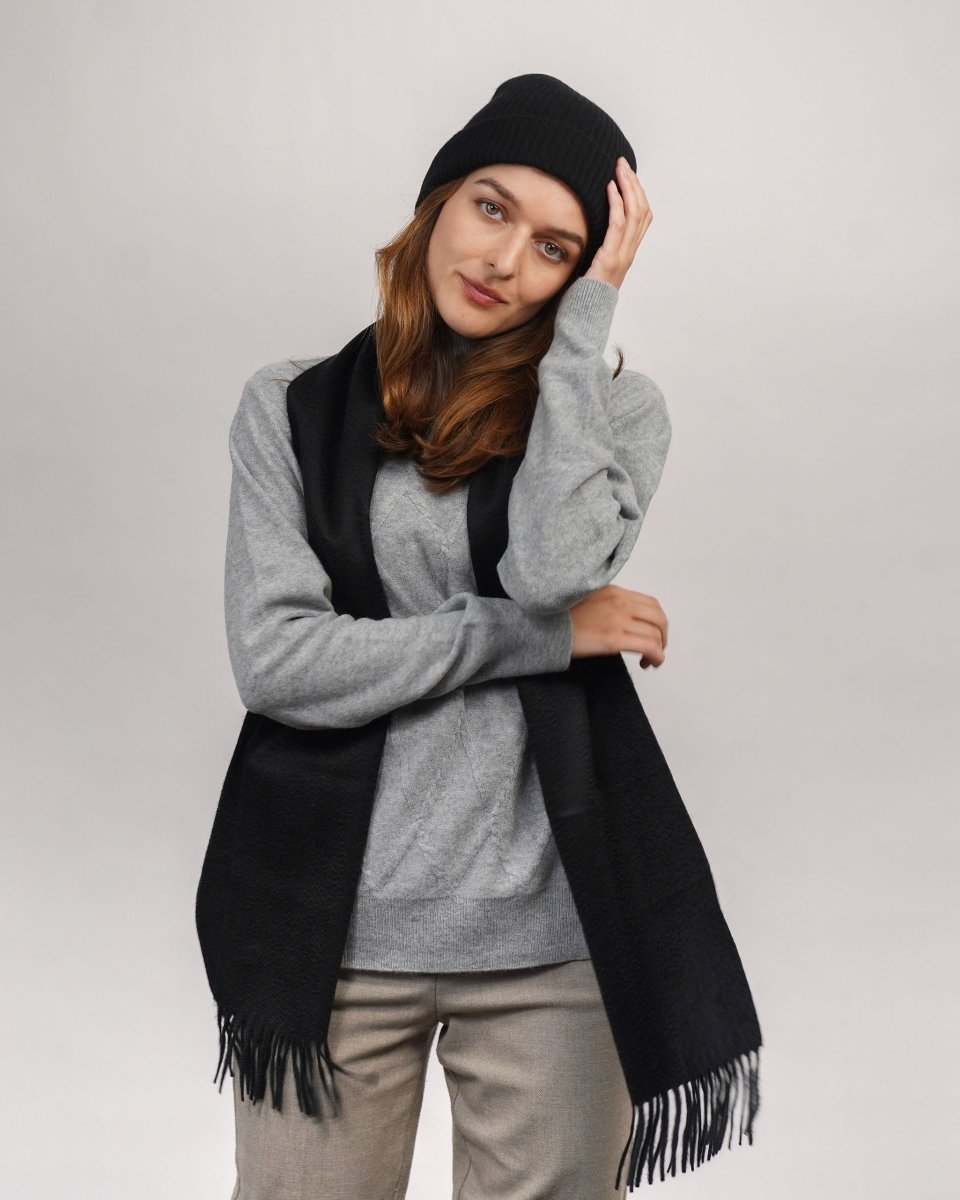 Pure Cashmere Plain Scarf - LonaScott