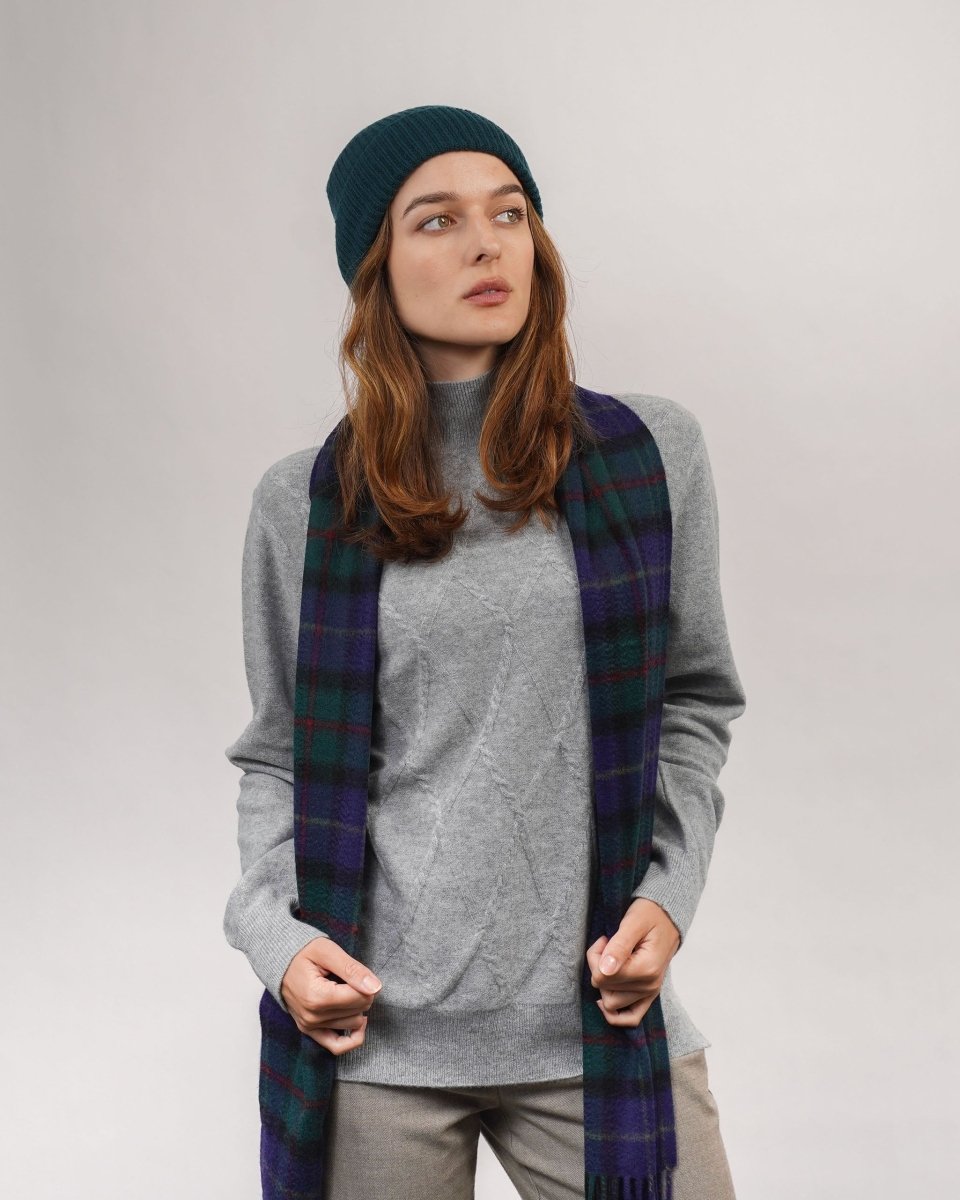 Pure Cashmere Tartan Scarf - LonaScott