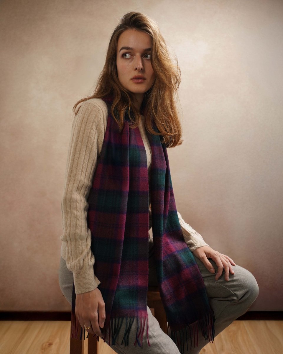 Pure Lambswool Tartan Scarf - LonaScott