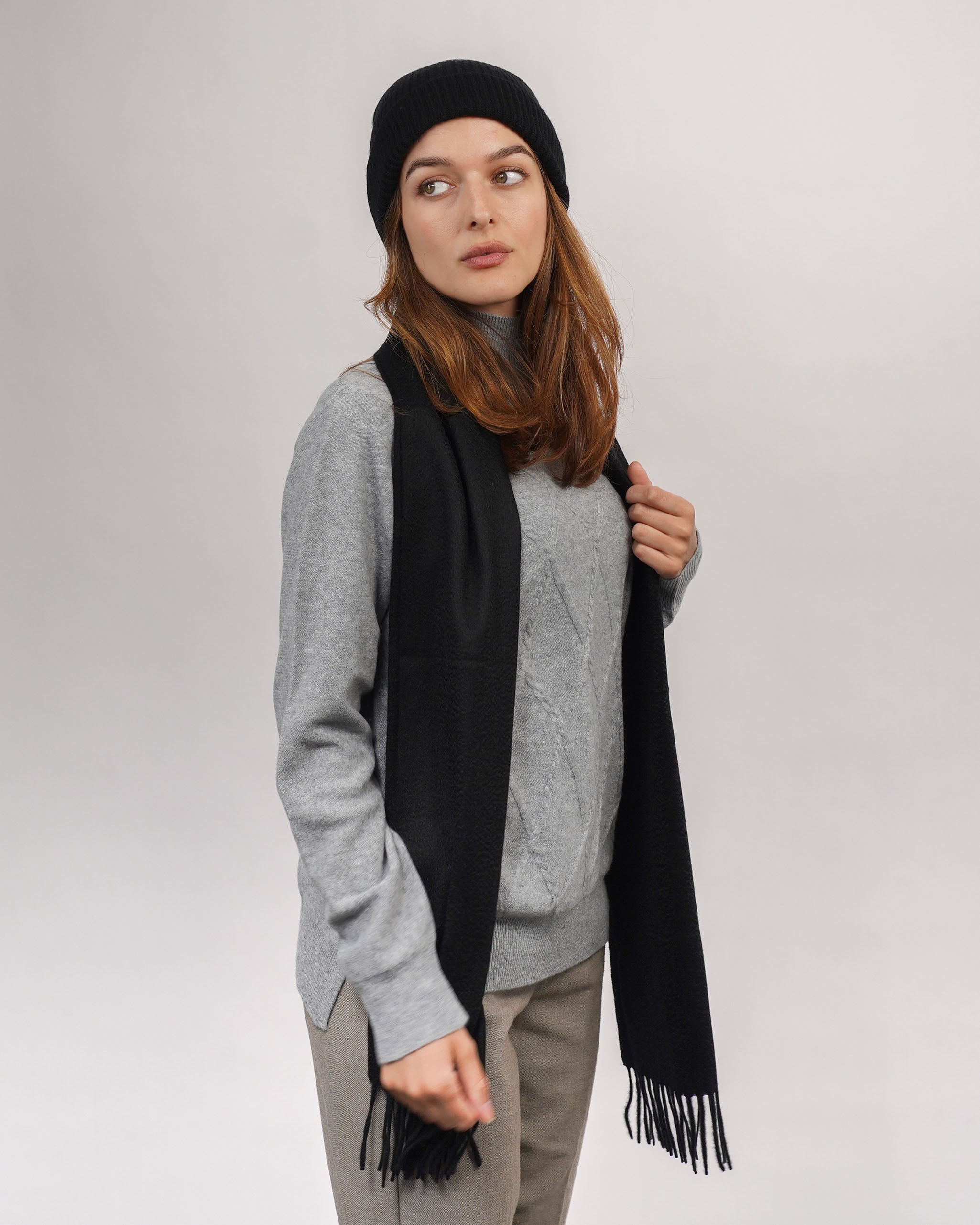 Pure Cashmere Plain Scarf