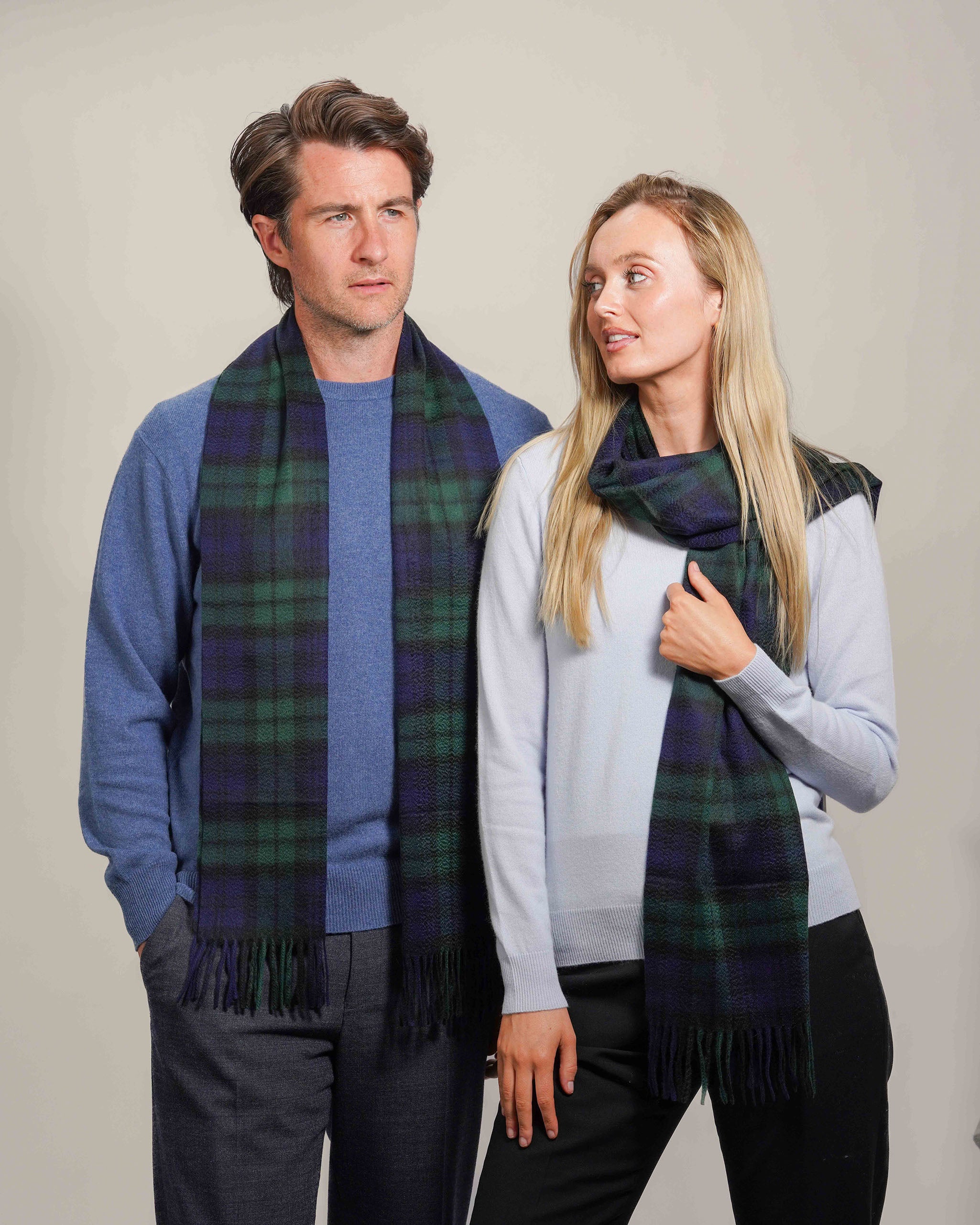 Pure Cashmere Tartan Scarf