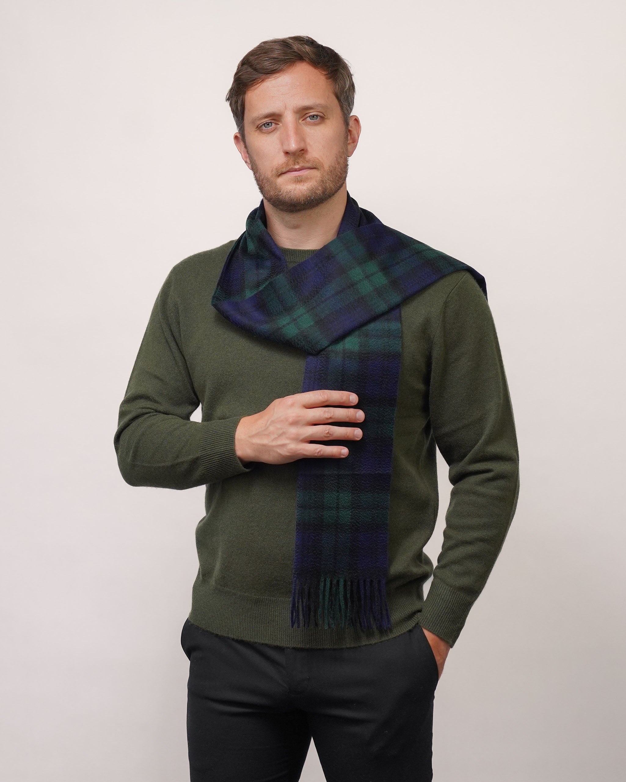 Pure Cashmere Tartan Scarf