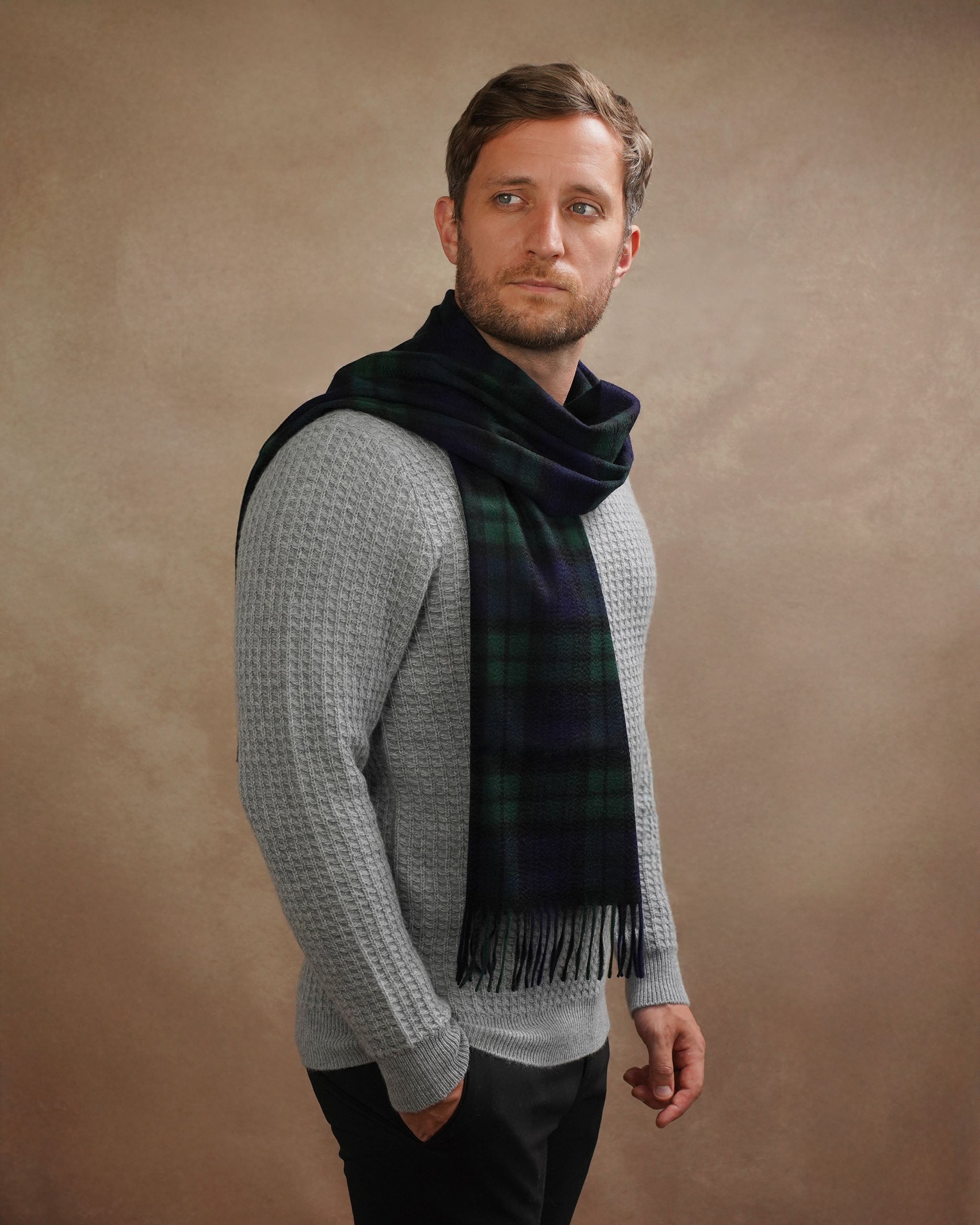 Pure Cashmere Tartan Scarf