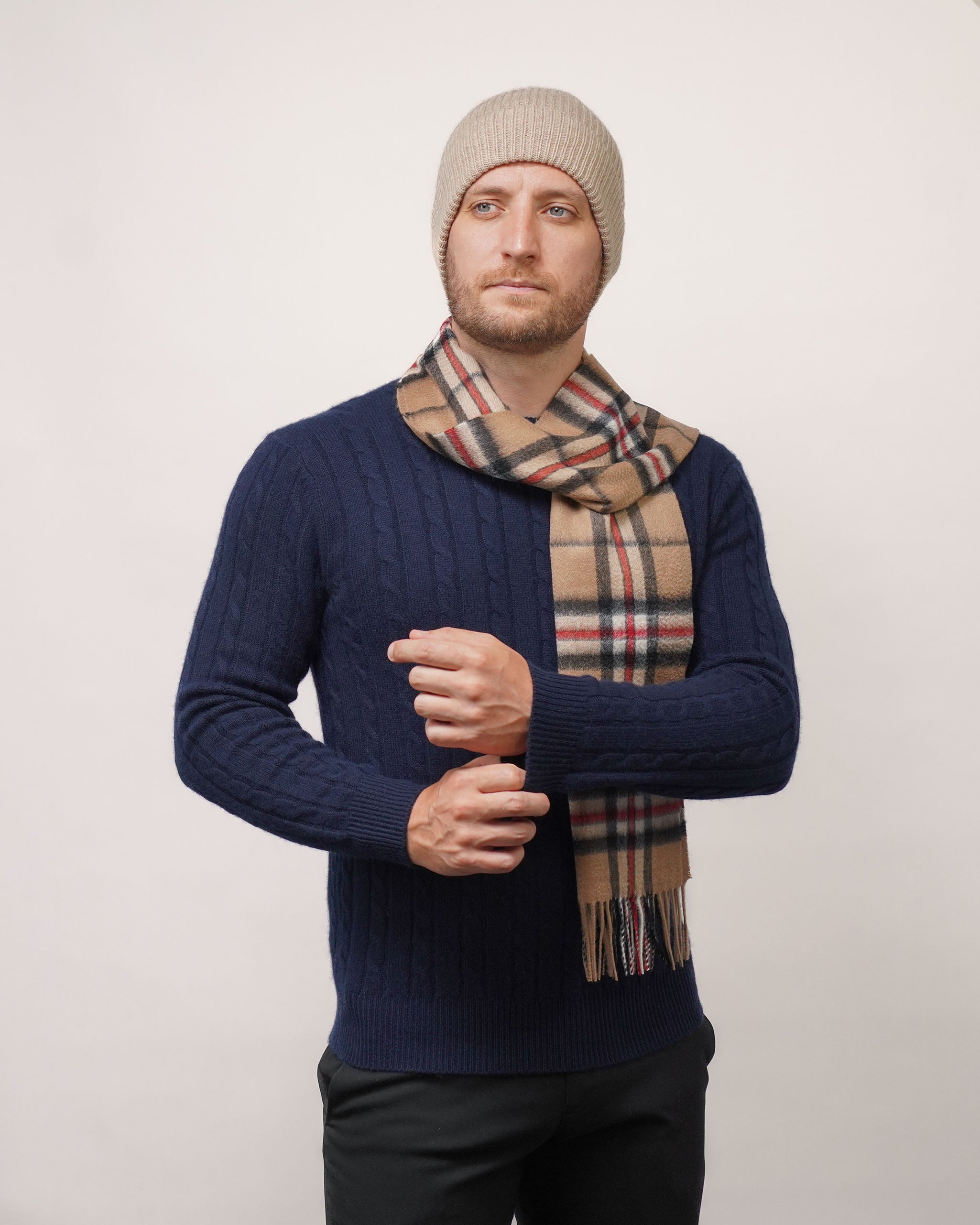 Pure Cashmere Tartan Scarf