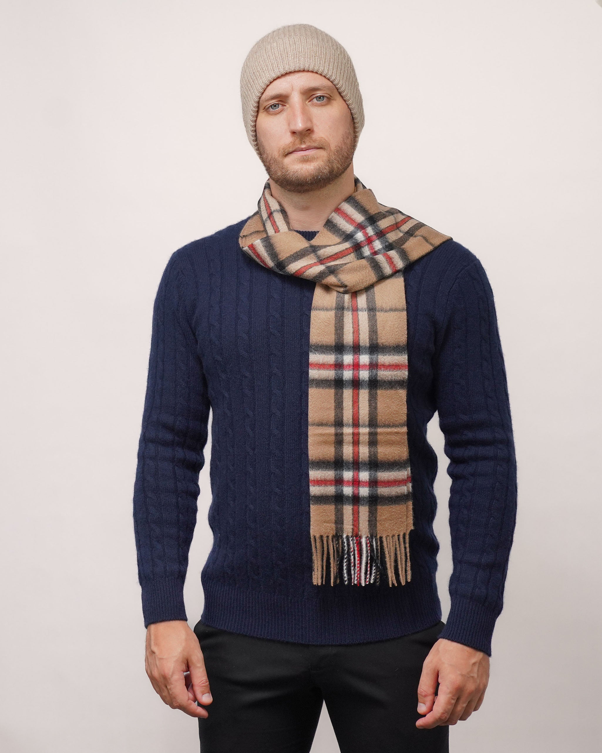 Pure Cashmere Tartan Scarf