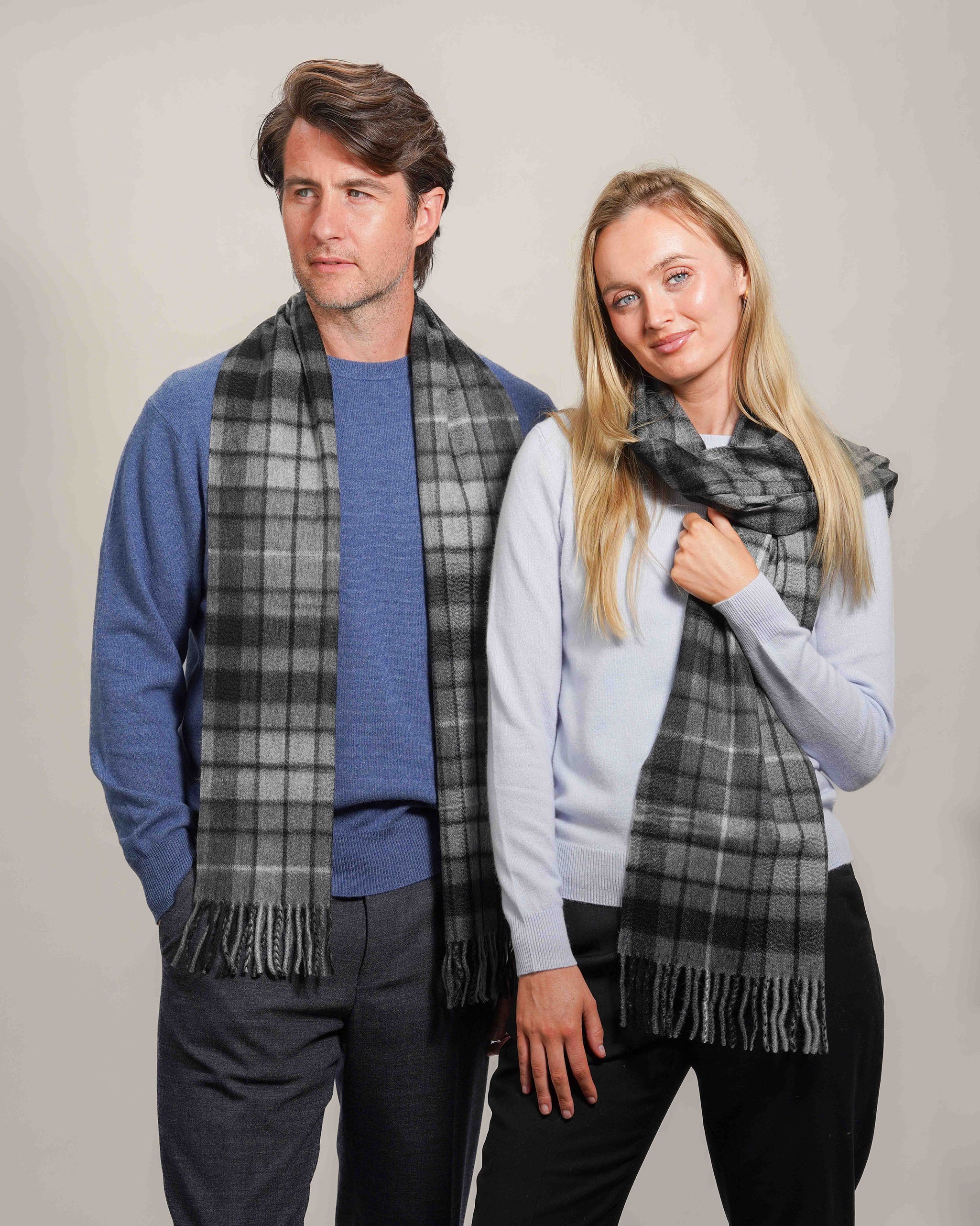 Pure Cashmere Tartan Scarf