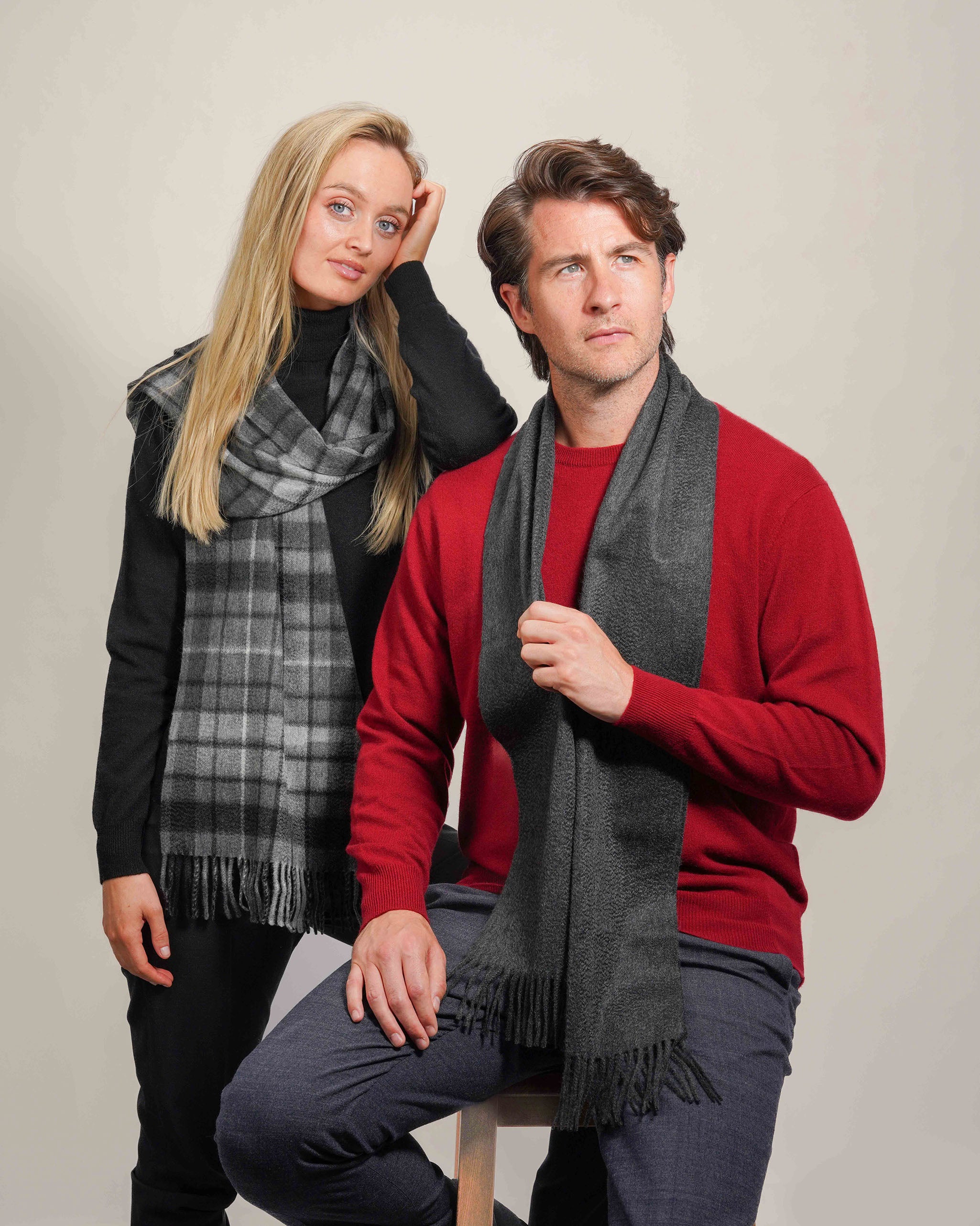 Pure Cashmere Tartan Scarf