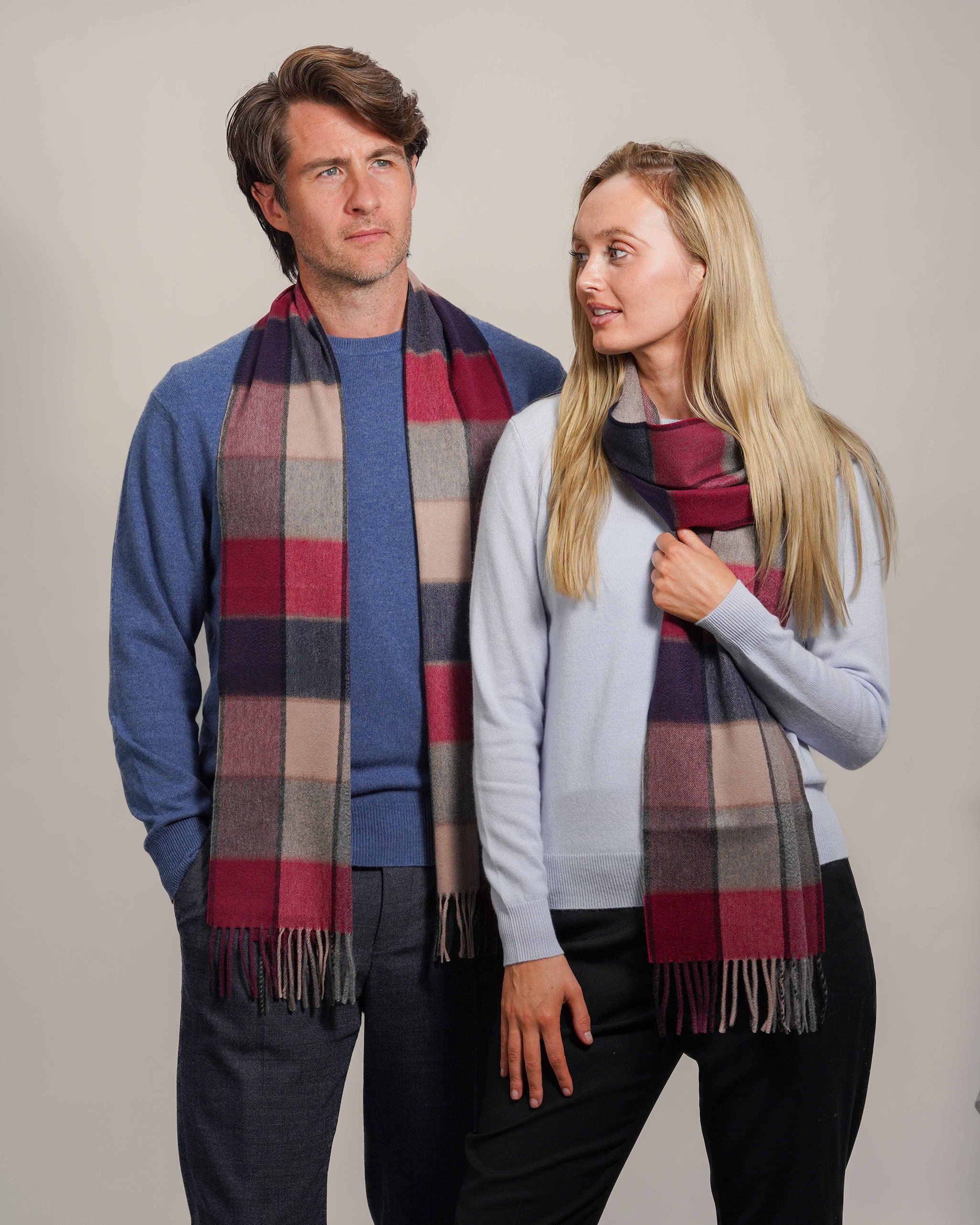 Pure Cashmere Tartan Scarf