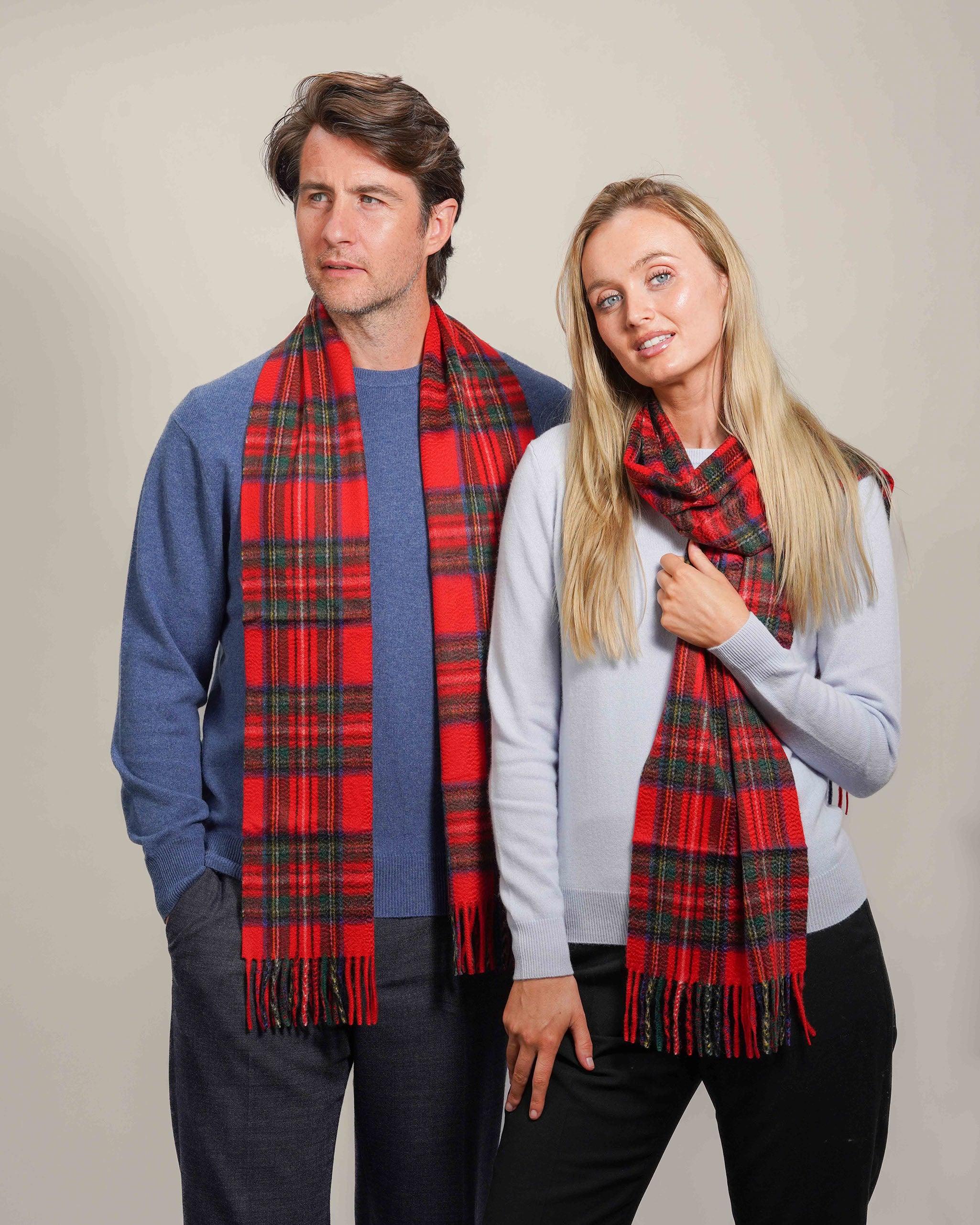 Pure Cashmere Tartan Scarf