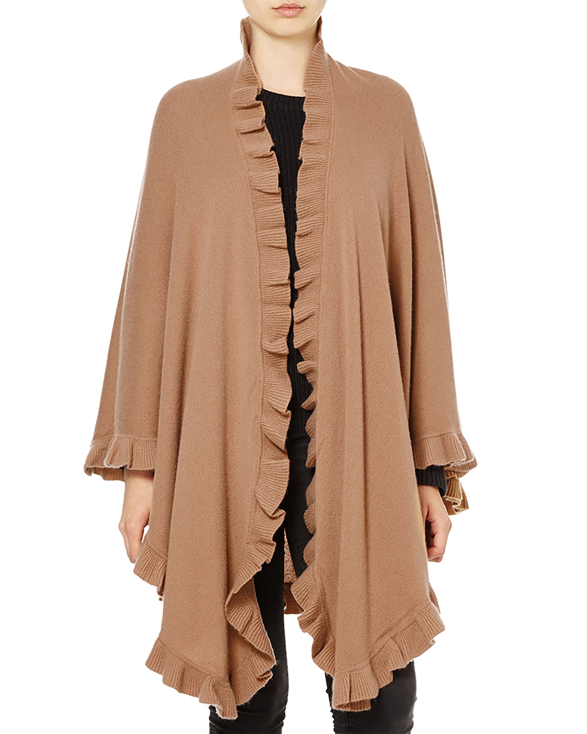 Pure Cashmere Frilly Cape
