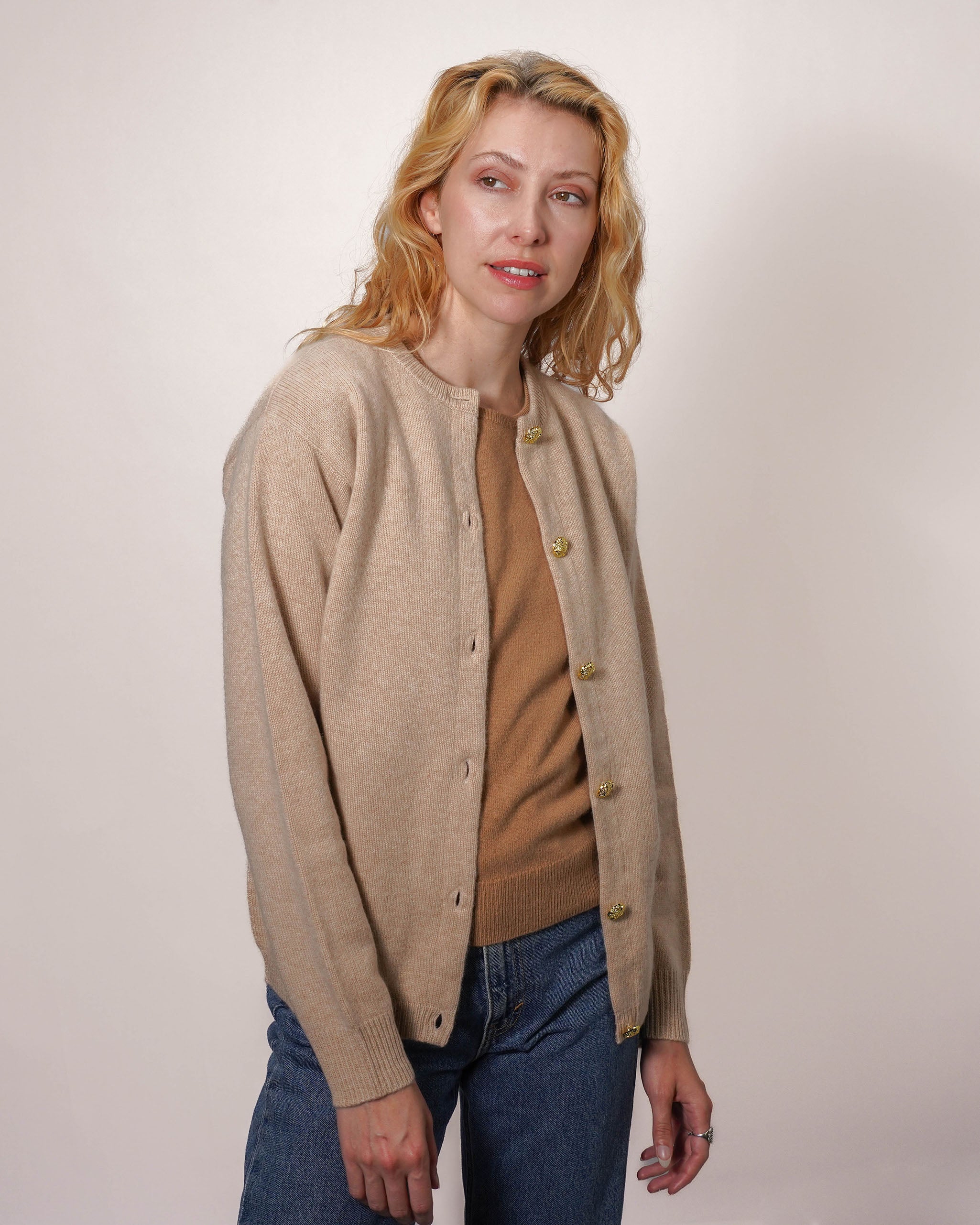 Women's Cashmere Golfer Cardigan