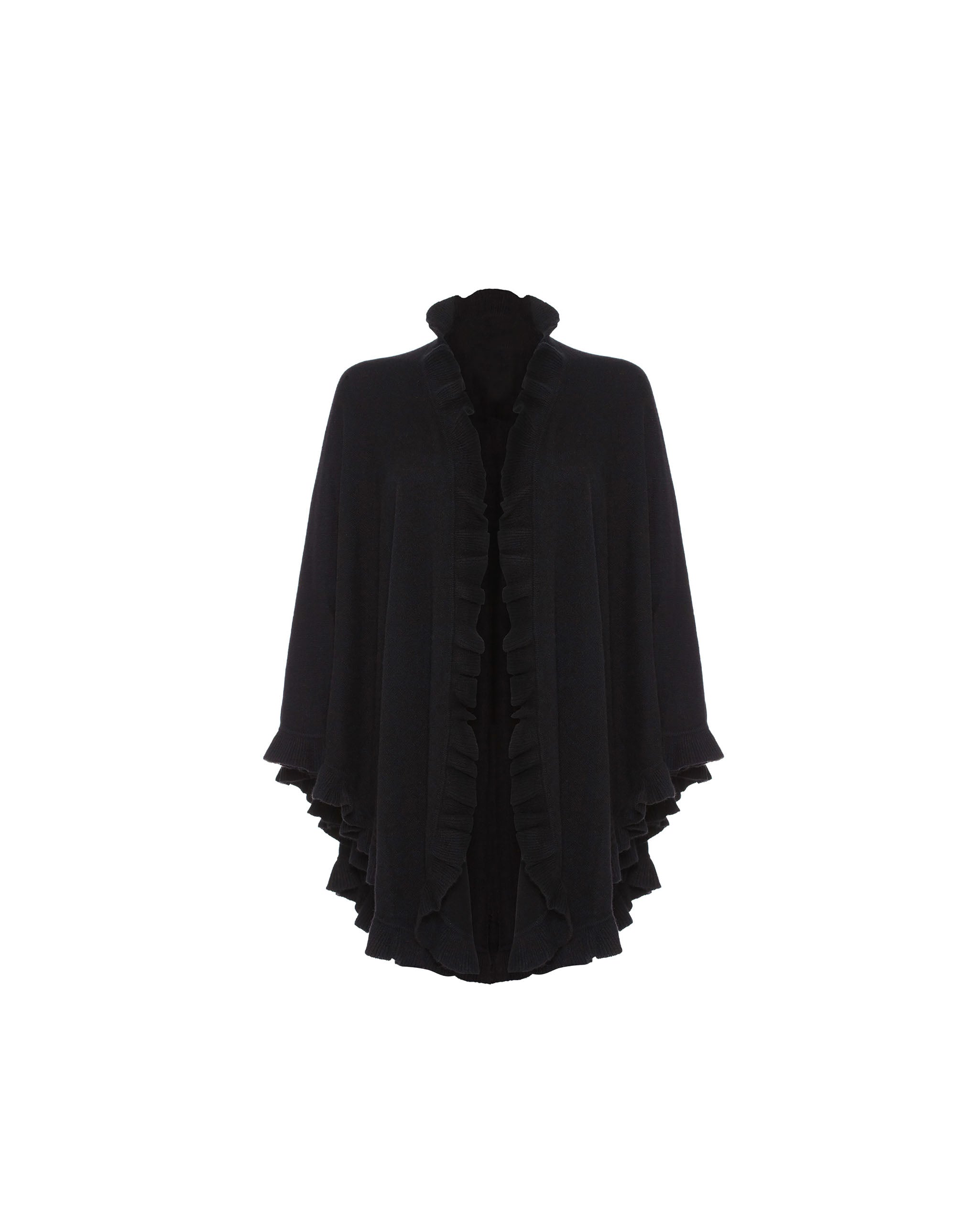 Pure Cashmere Frilly Cape