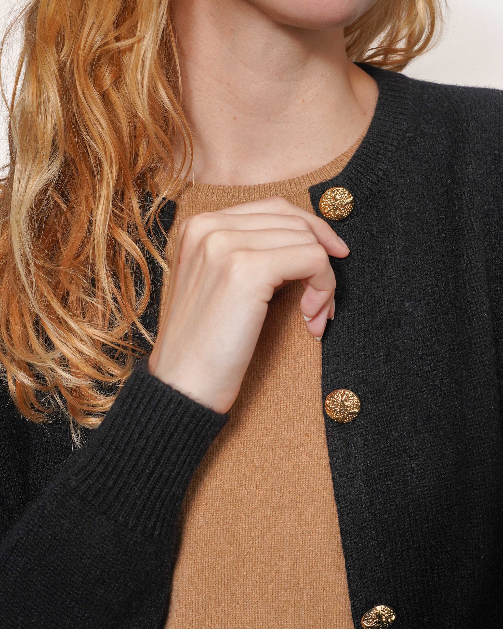 Women's Cashmere Golfer Cardigan