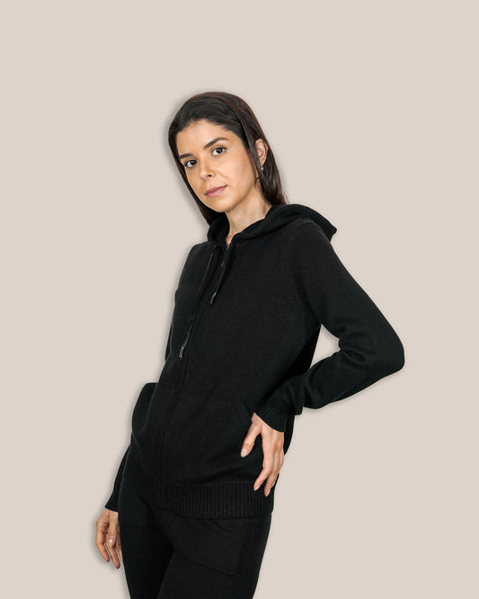 Women's Cashmere Hooded Cardigan