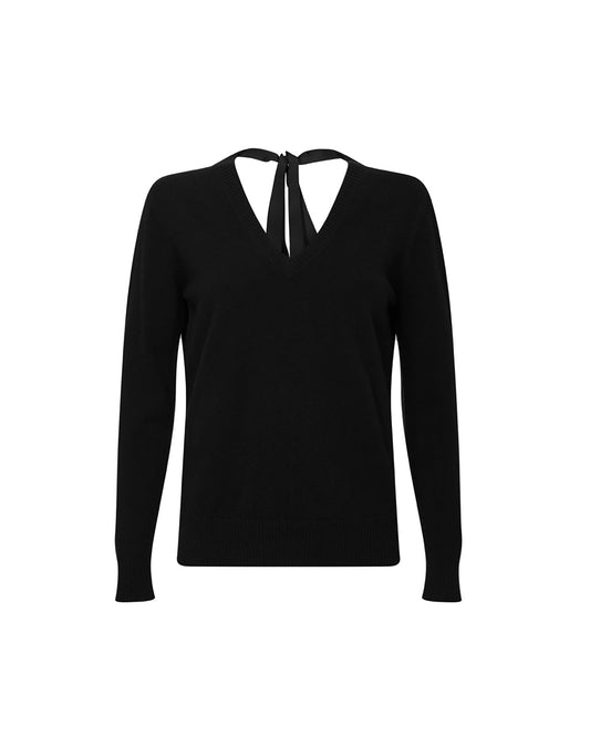 Women's Cashmere Ribbon-Neck Jumper