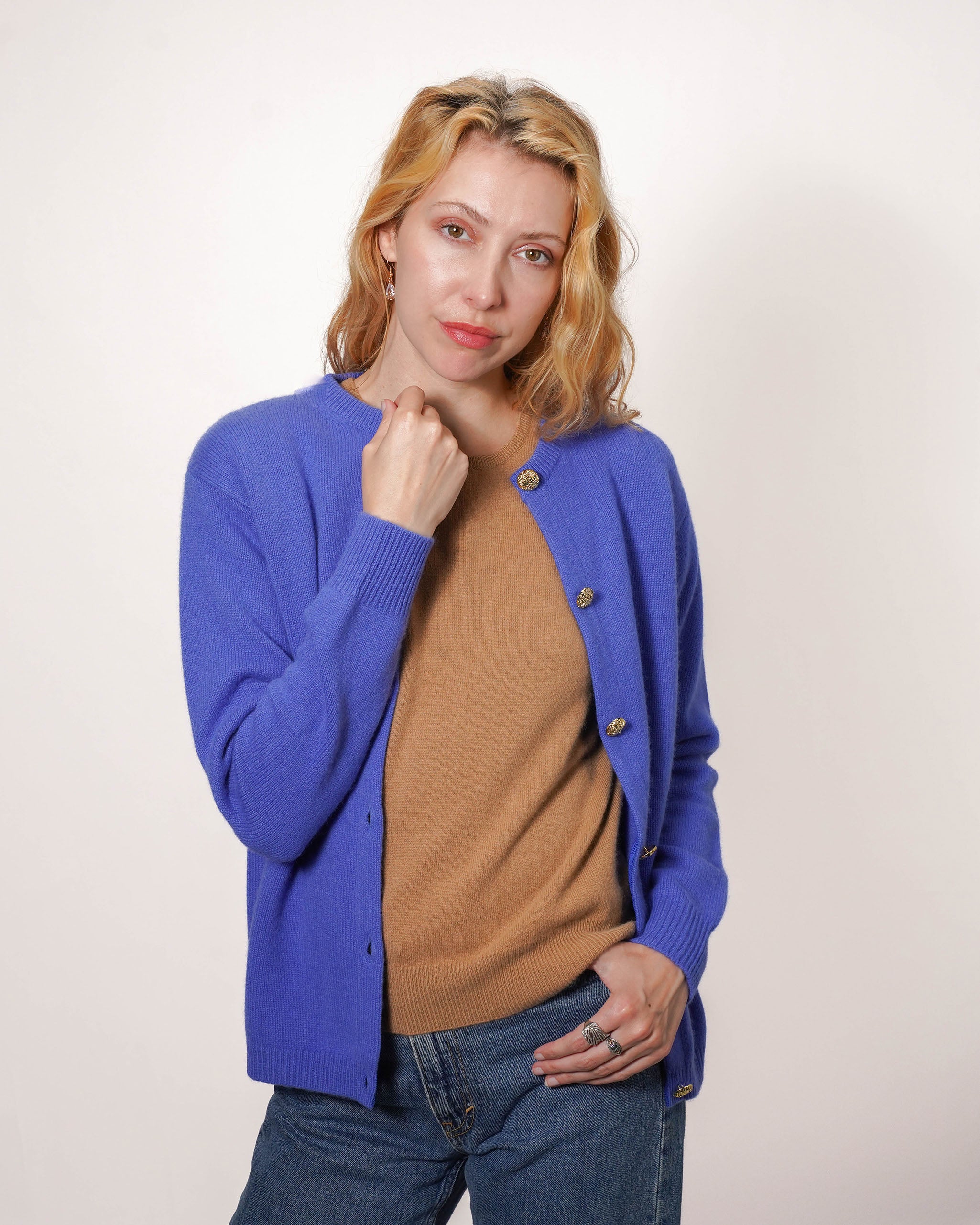 Women's Cashmere Golfer Cardigan