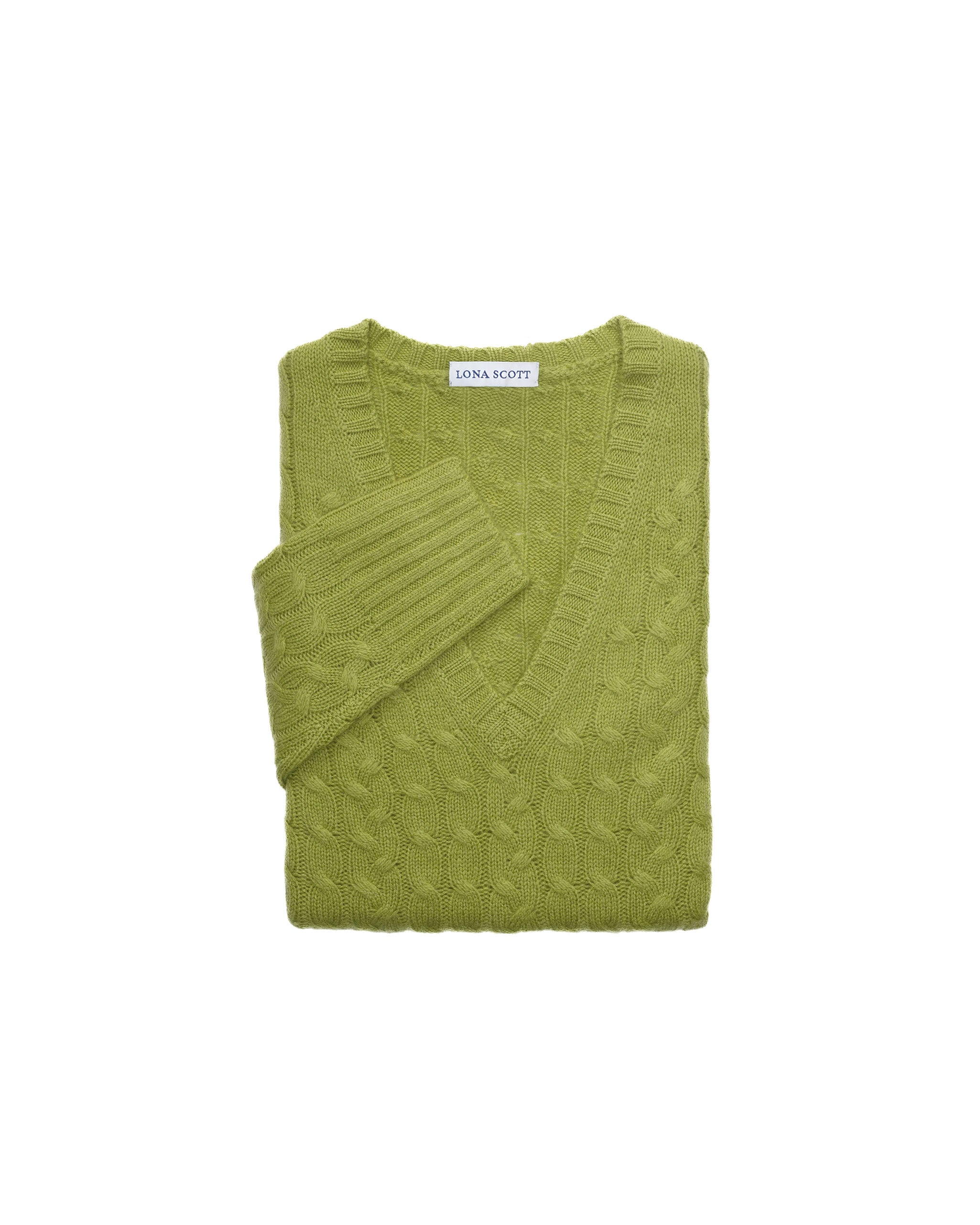 Women's Cashmere Cable V-Neck Jumper
