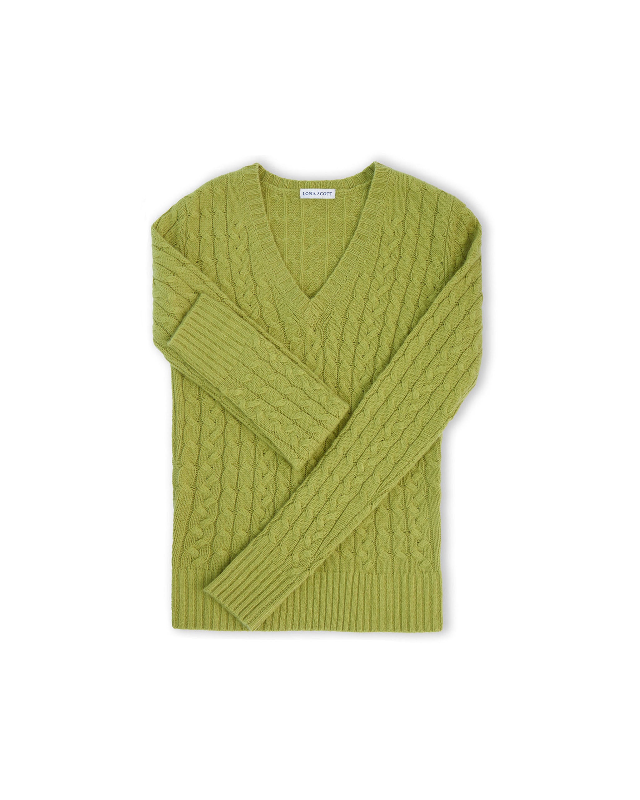 Women's Cashmere Cable V-Neck Jumper